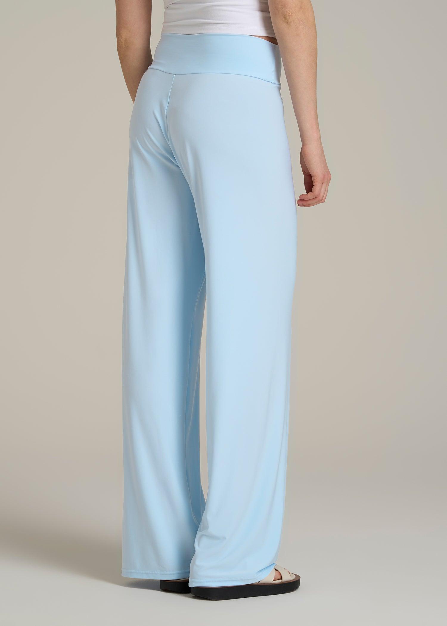 Pull On Breezy Wide Leg Pants for Tall Women in Ice Blue Female Product Image