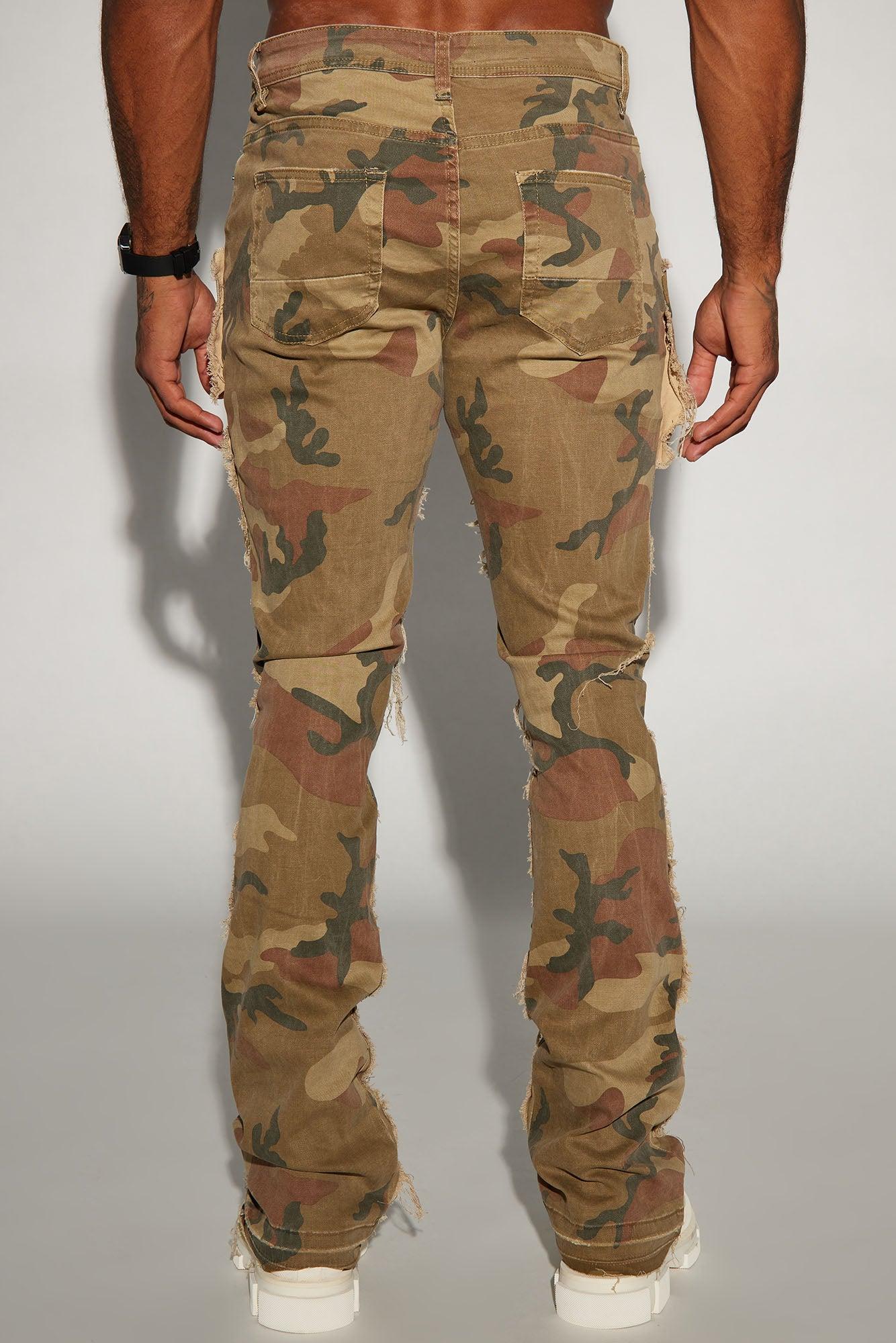 Patch It Up Stacked Skinny Flare Pants - Brown/combo Product Image