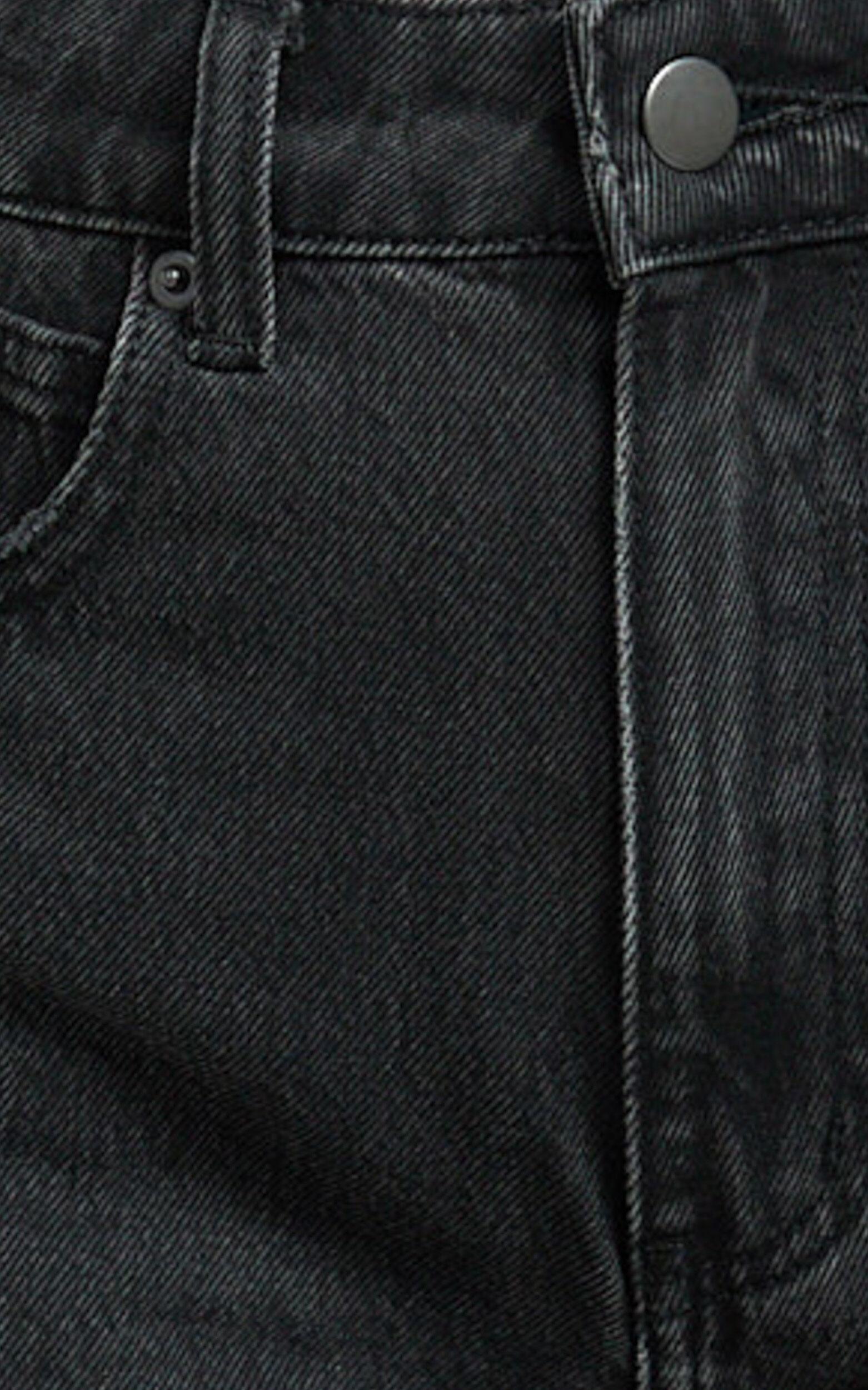 Mindae Shorts - Recycled Cotton Ripped Denim Shorts in Washed Black Product Image