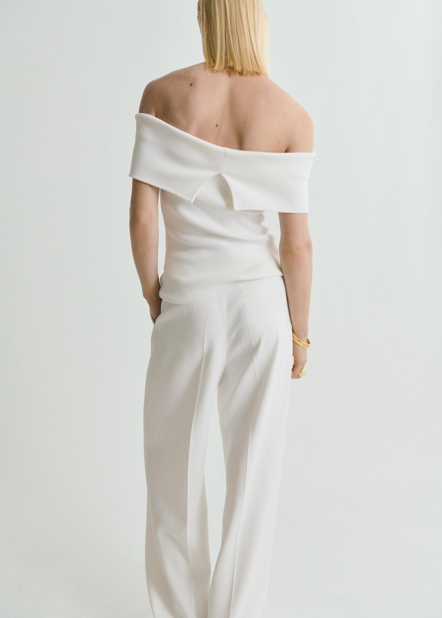 Strapless knitted top - Women | MANGO USA Product Image