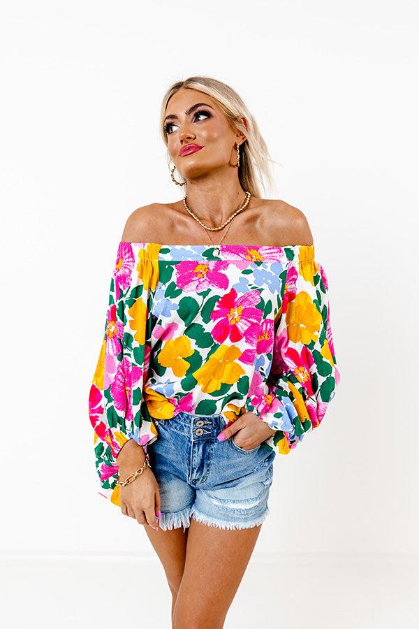 Gramercy Garden Off Shoulder Top in Pink Product Image