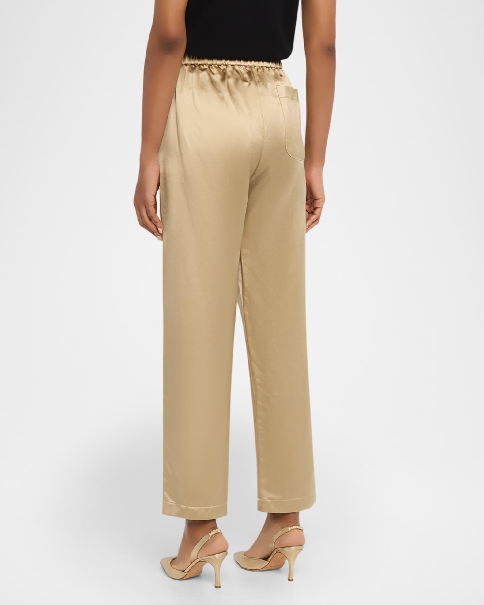 Relaxed-Leg Silk Pull-On Trousers Product Image