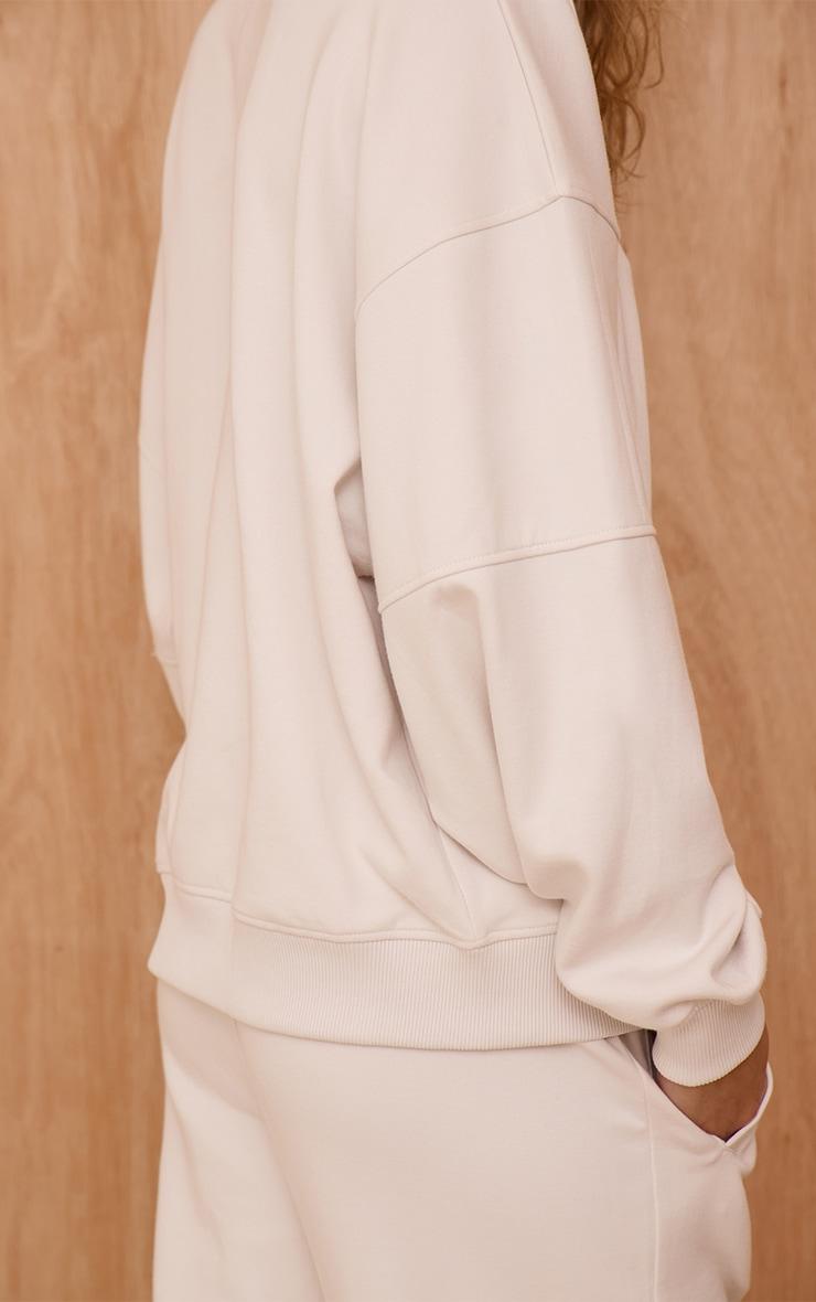 Cream Interlock Crew Neck Sweatshirt Product Image