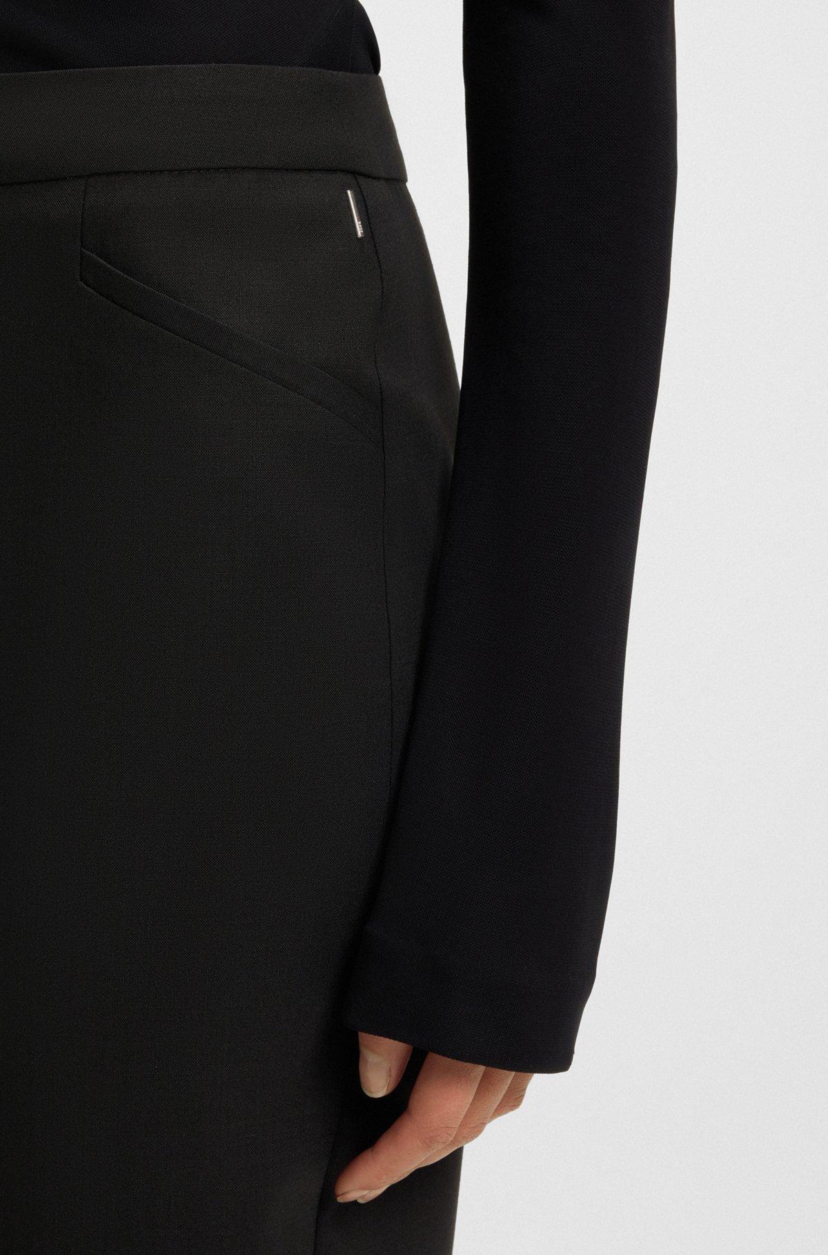 BOSS - Pencil skirt in wool - Black Product Image