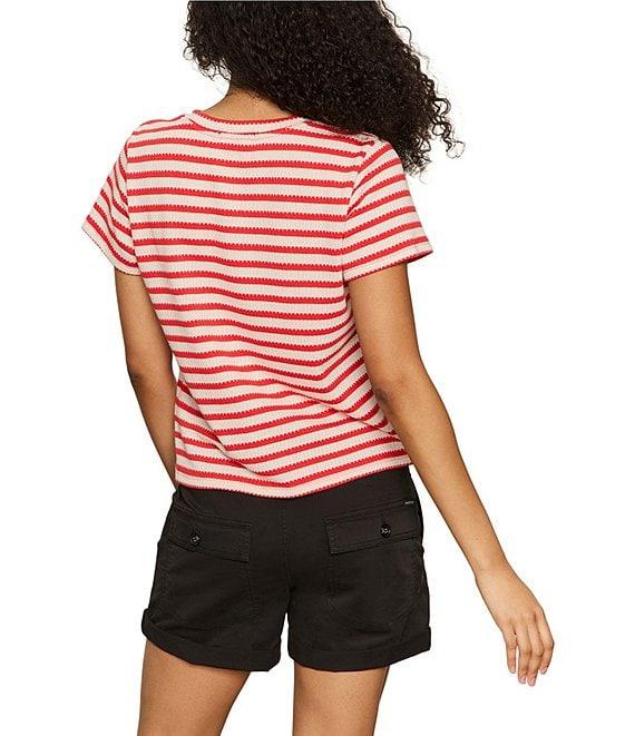 Sanctuary Perfect Textured Stripe Print Crew Neck Short Sleeve Tee Product Image