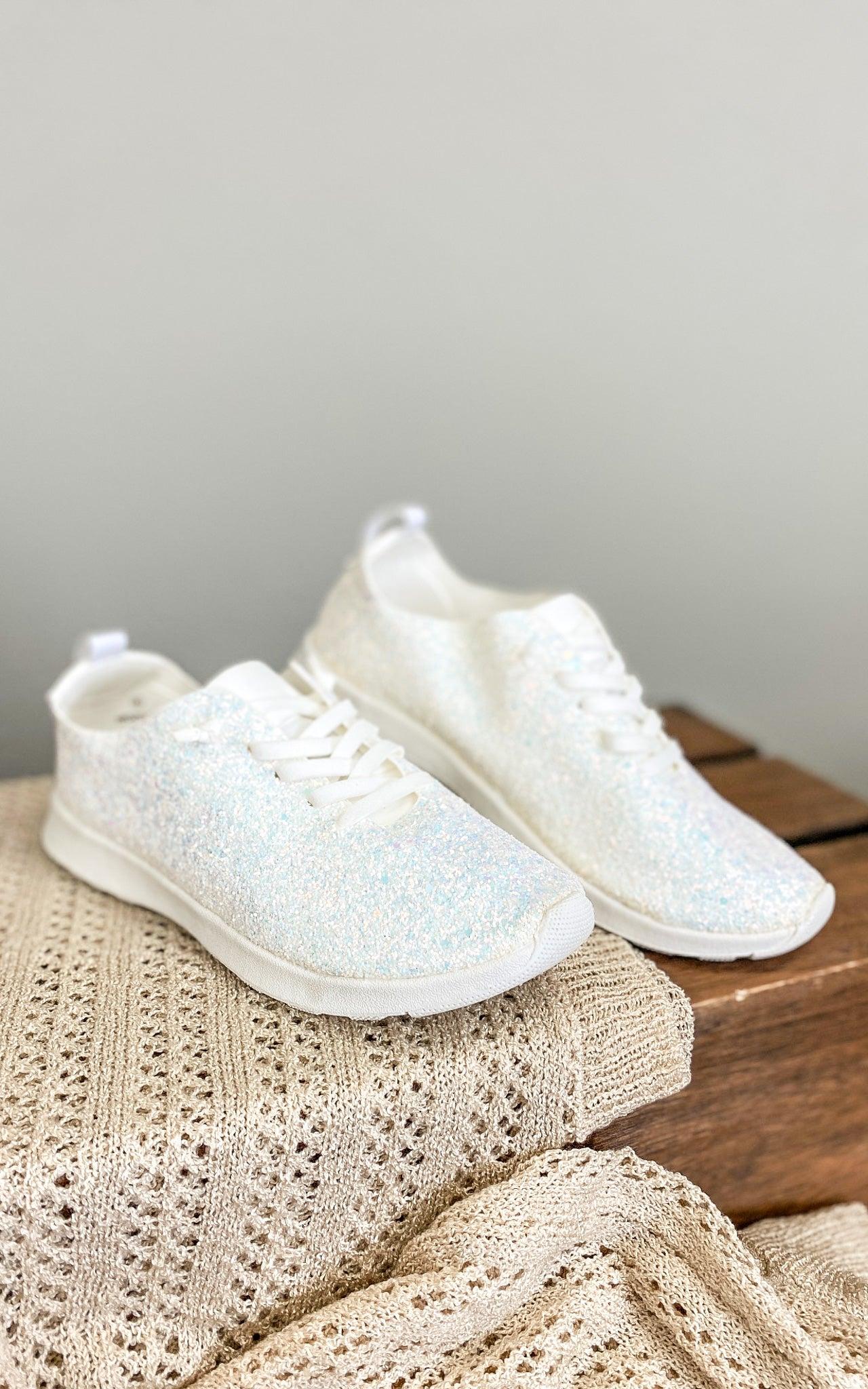 Mayo Glitter Sneakers in White (Online Exclusive) Product Image