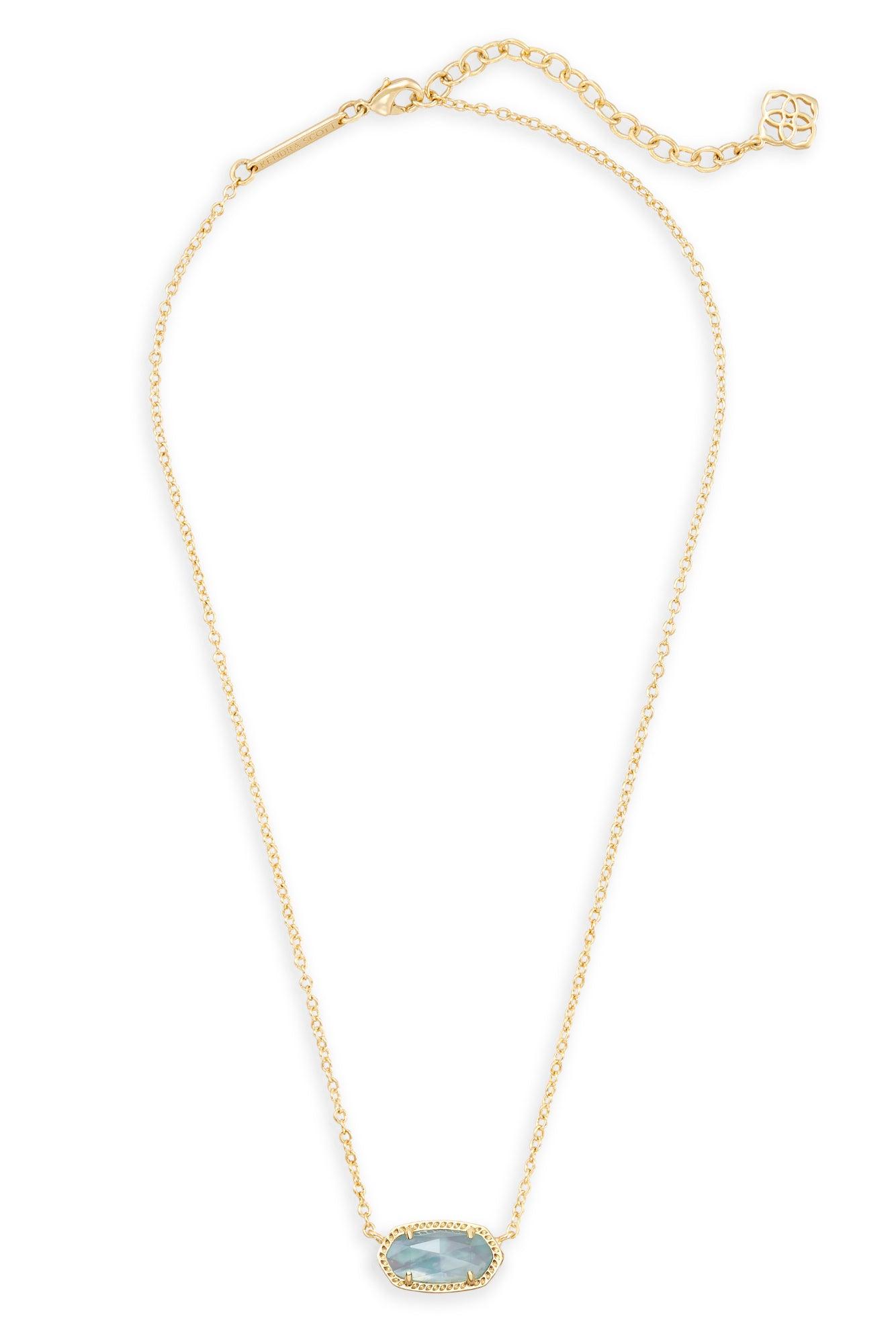 KENDRA SCOTT Elisa Short Pendant Necklace Gold Light Blue Illusion Product Image
