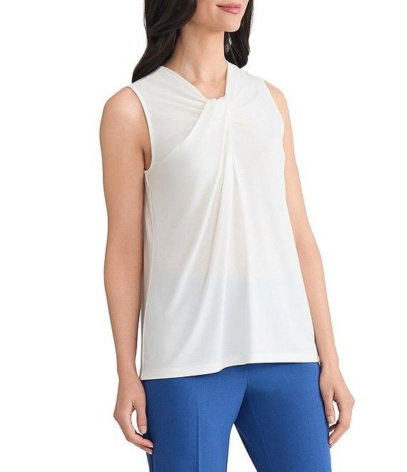 Kasper Petite Sleeveless Drape Neck Tank Product Image