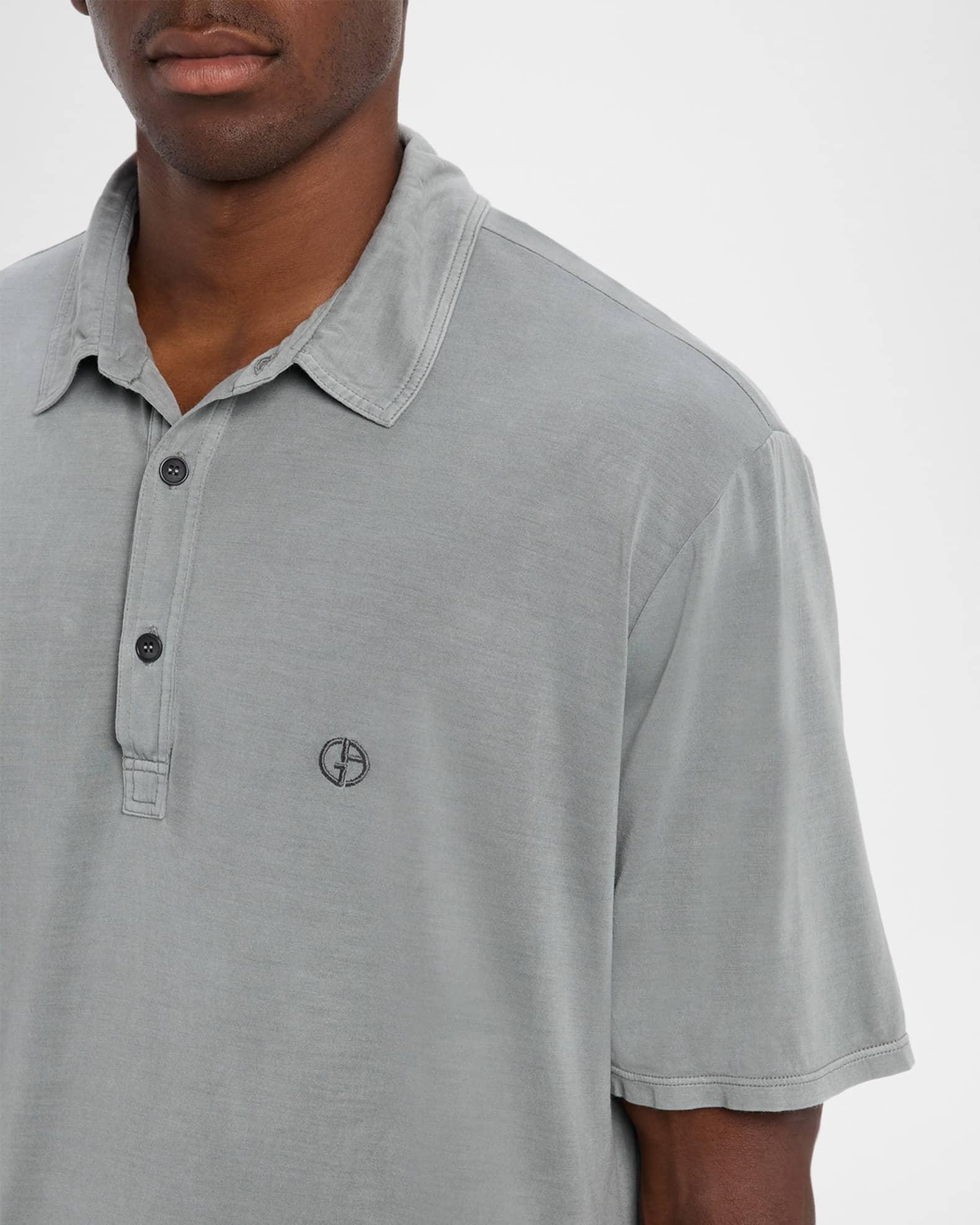 Men's Silk and Cotton Jersey Polo Shirt Product Image
