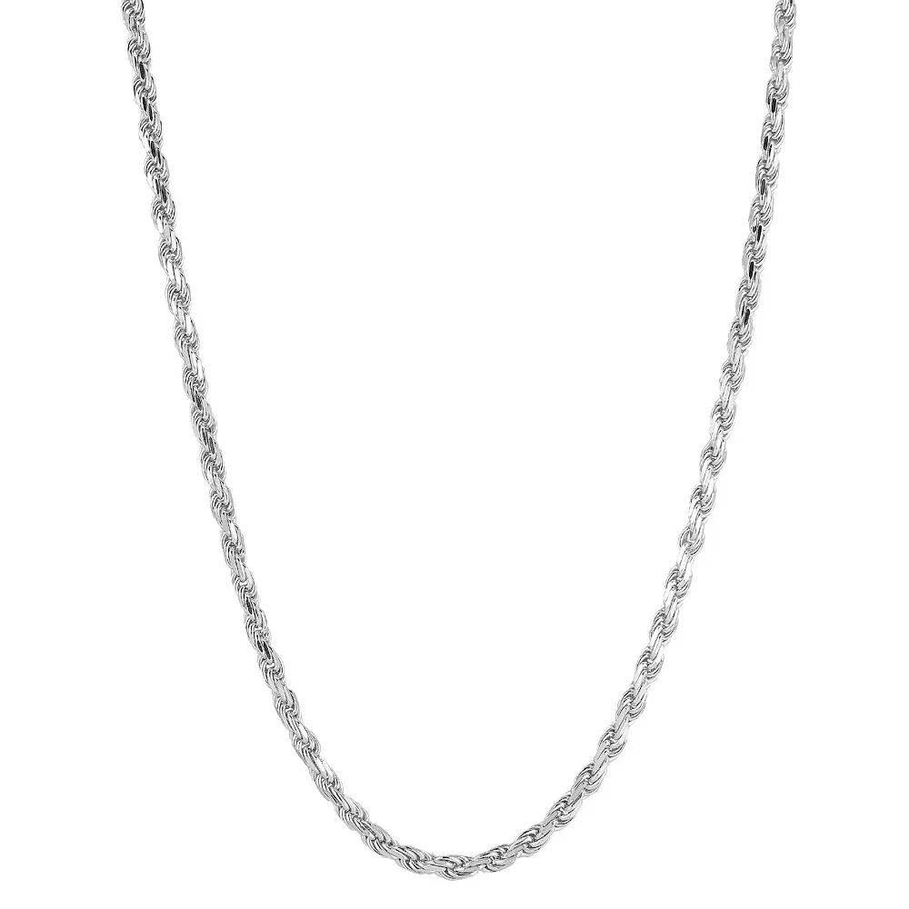 Men's Menster Sterling Silver 3 mm Rope Necklace, Size: 26" Product Image