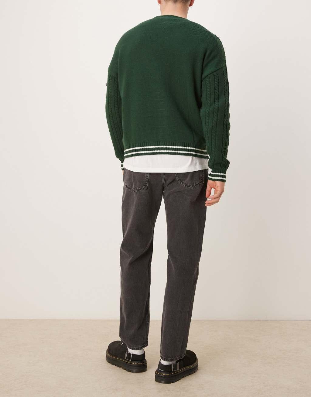 Mango straight fit jeans in washed black Product Image