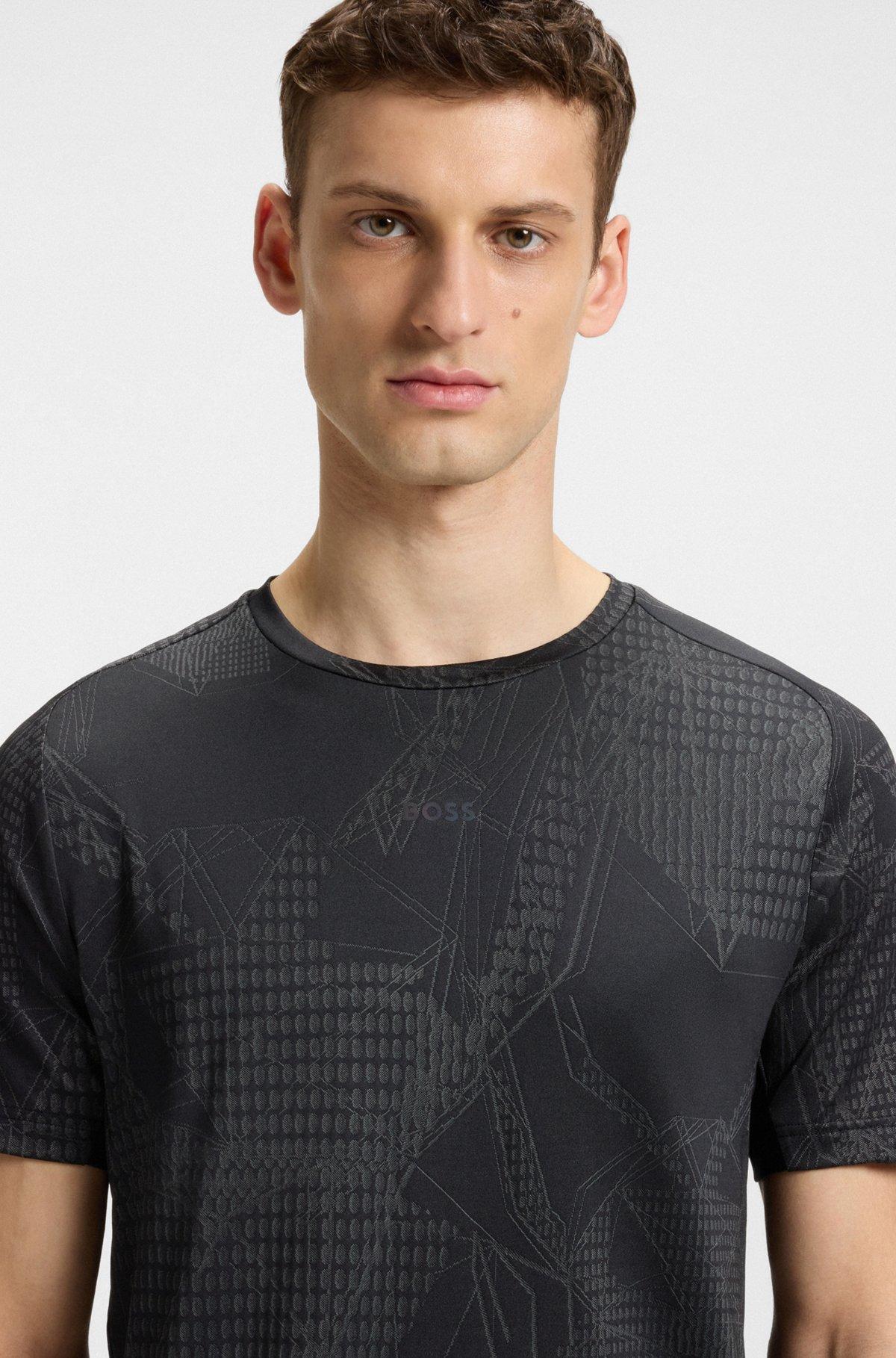 Active jacquard-pattern T-shirt with moisture management Product Image