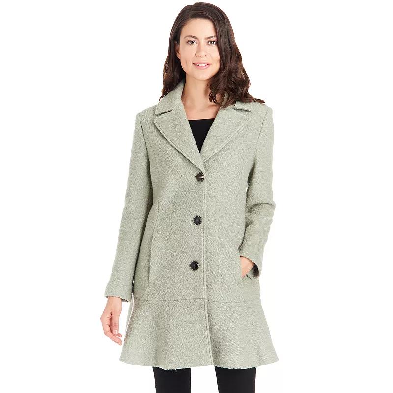 Women's Fleet Street Tailored Long Coat, Size: Large, Green Product Image