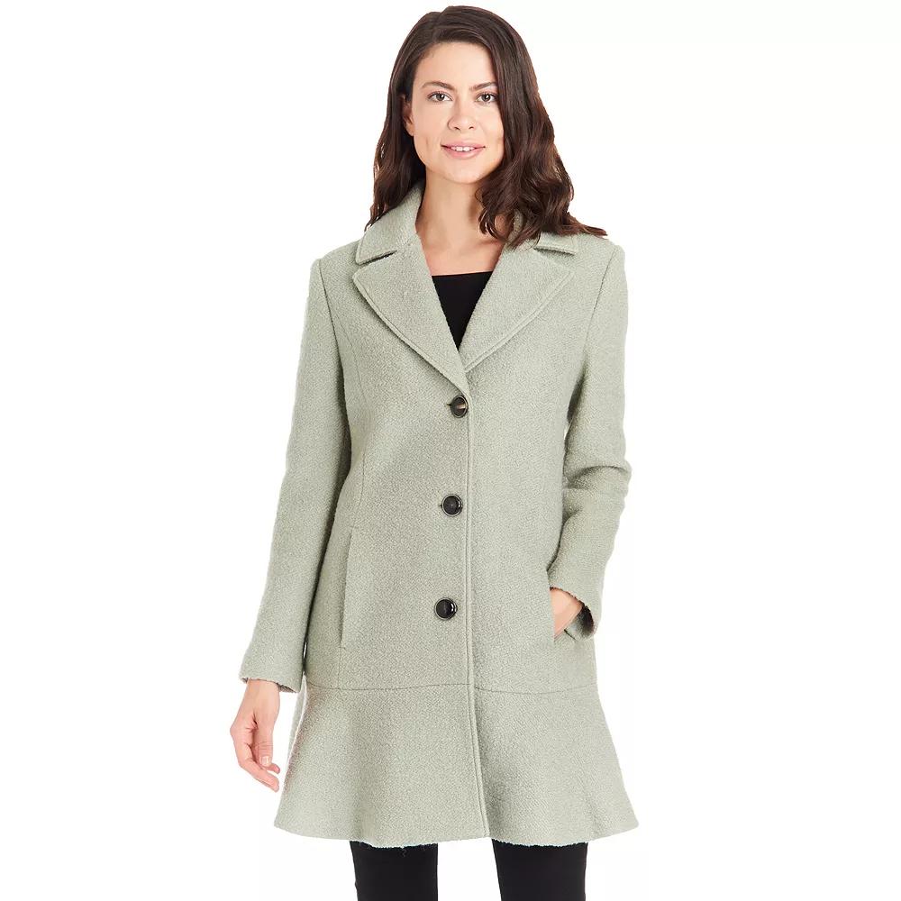 Women's Fleet Street Tailored Long Coat, Size: Large, Green Product Image