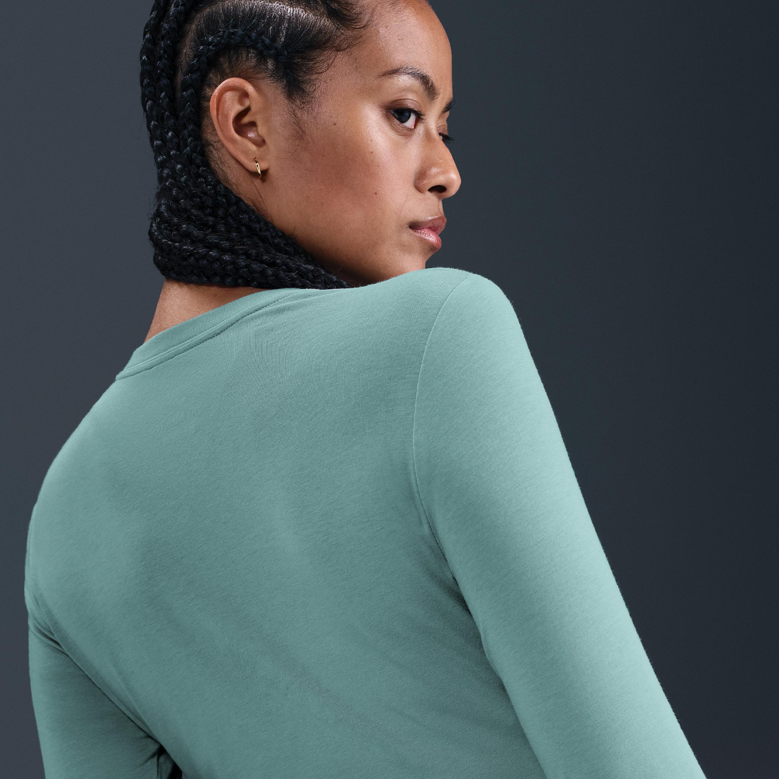 Womens Nike Sportswear Chill Knit Slim Long-Sleeve Cropped Top | HF5322-017 Product Image