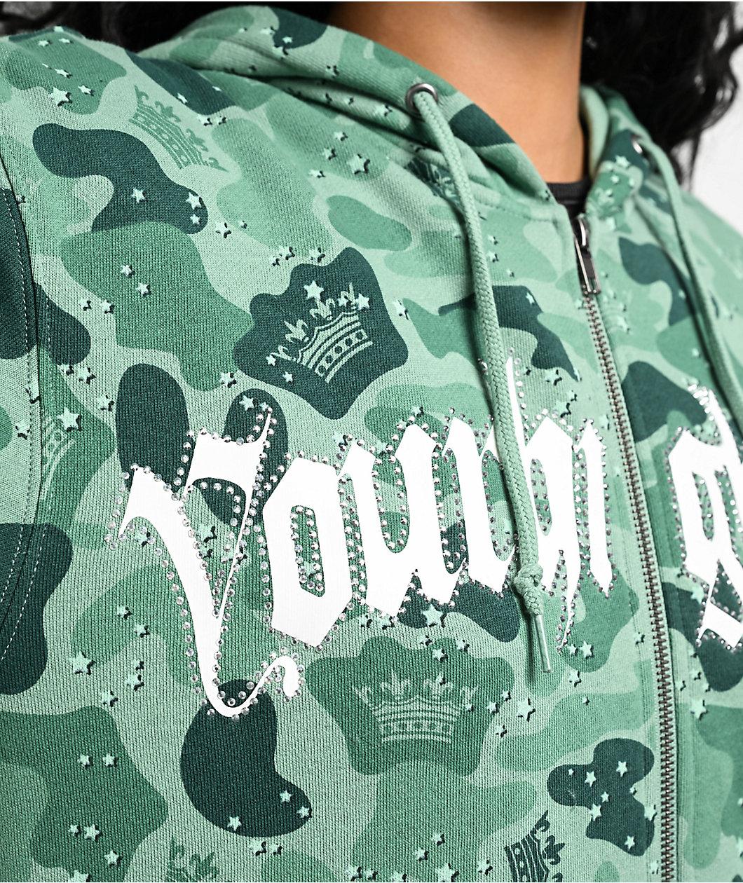 Your Highness Ocean Camo Green Zip Hoodie Product Image