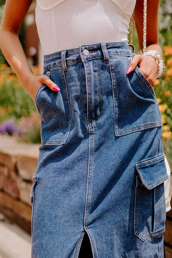 The Ahna High Waist Denim Skirt Product Image