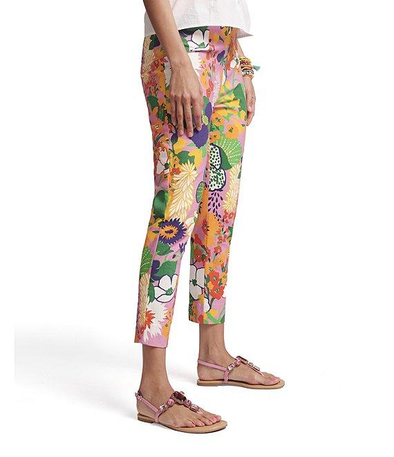 FRANCES VALENTINE Lucy Botanical Print Flat Front Cropped Pants Product Image