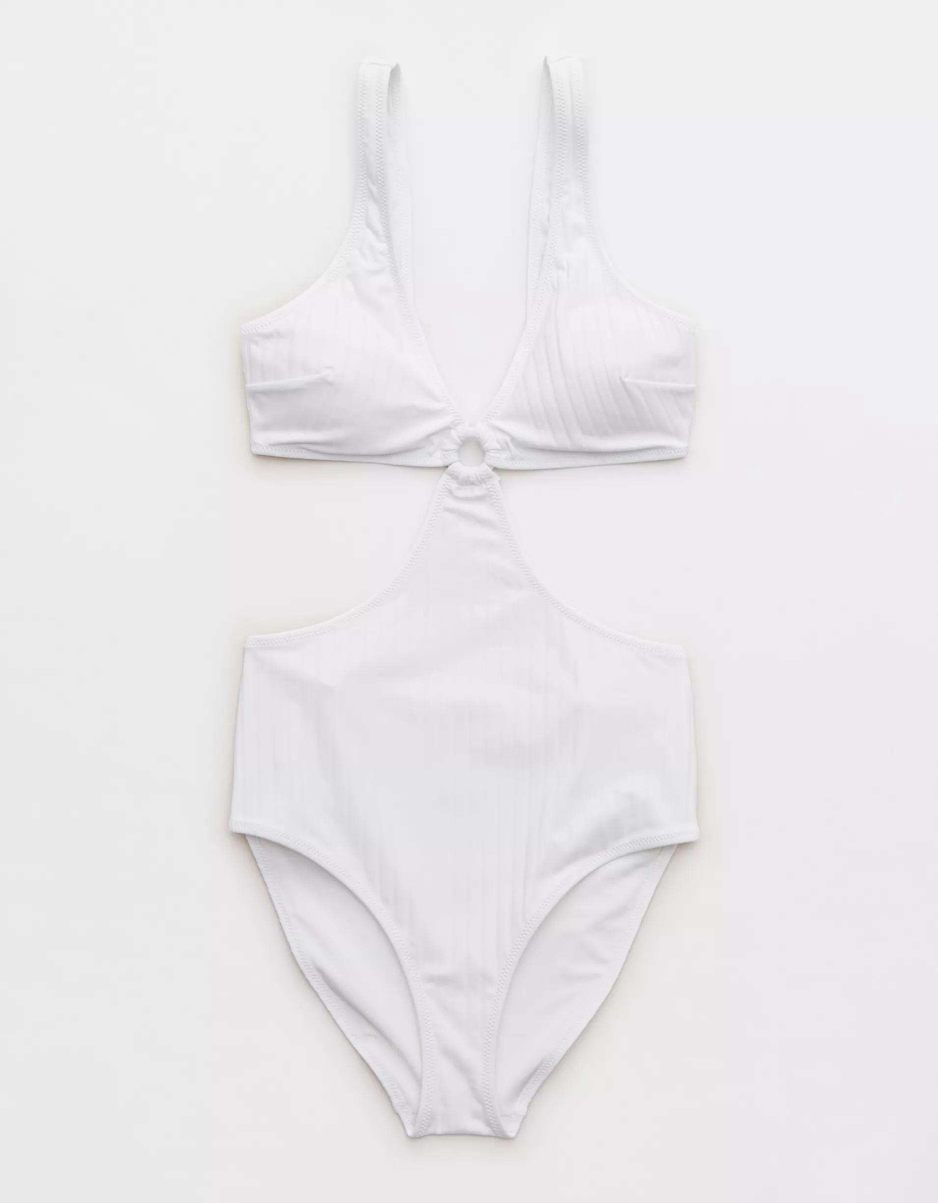 Aerie Wide Rib Cut Out Ring One Piece Swimsuit Product Image