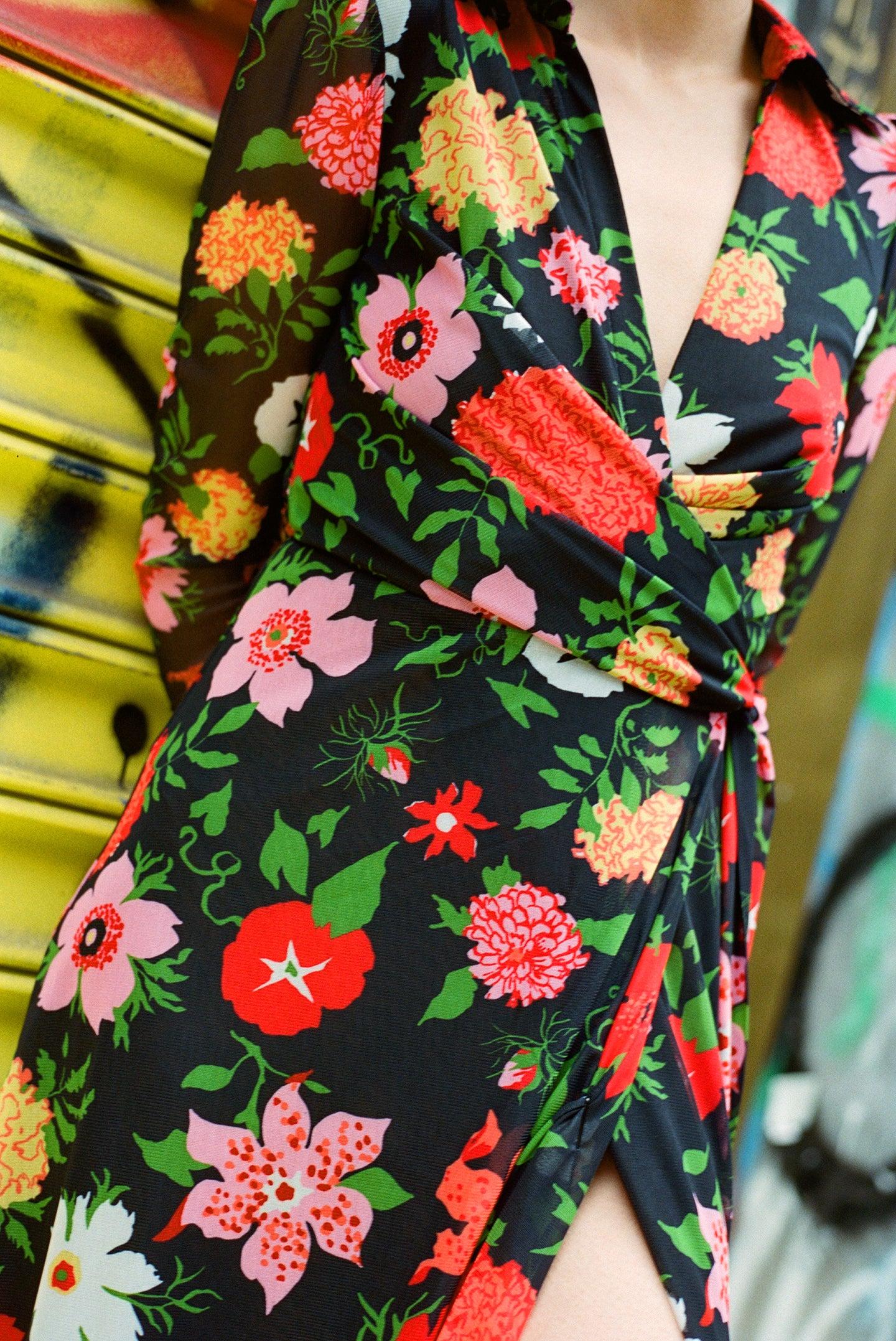 Enid Wrap Dress - Mills Floral Product Image