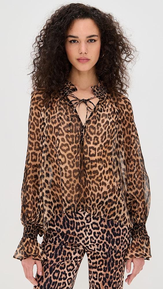 alice + olivia Norah Tie Sleeve Peasant Blouse | Shopbop Product Image