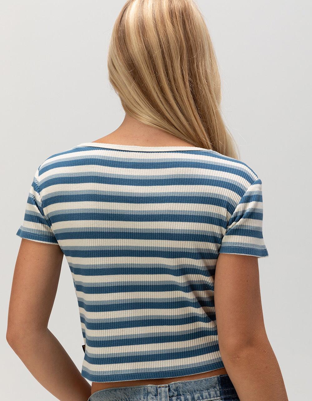 FIVESTAR GENERAL CO. Stripe Knit Womens Tee - BLUE COMBO Product Image