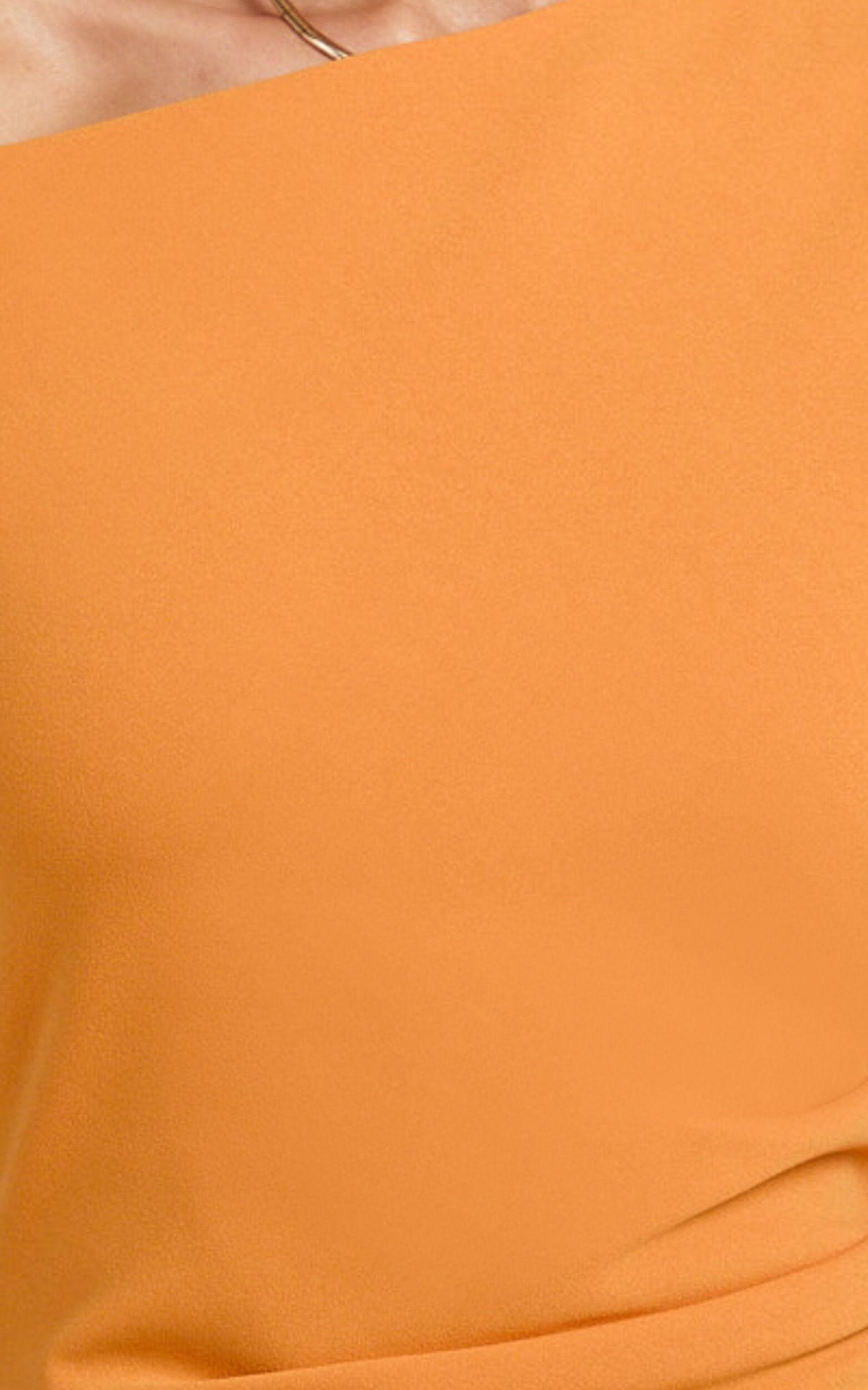 Genie Maxi Dress - Off The Shoulder Dress in Orange Product Image