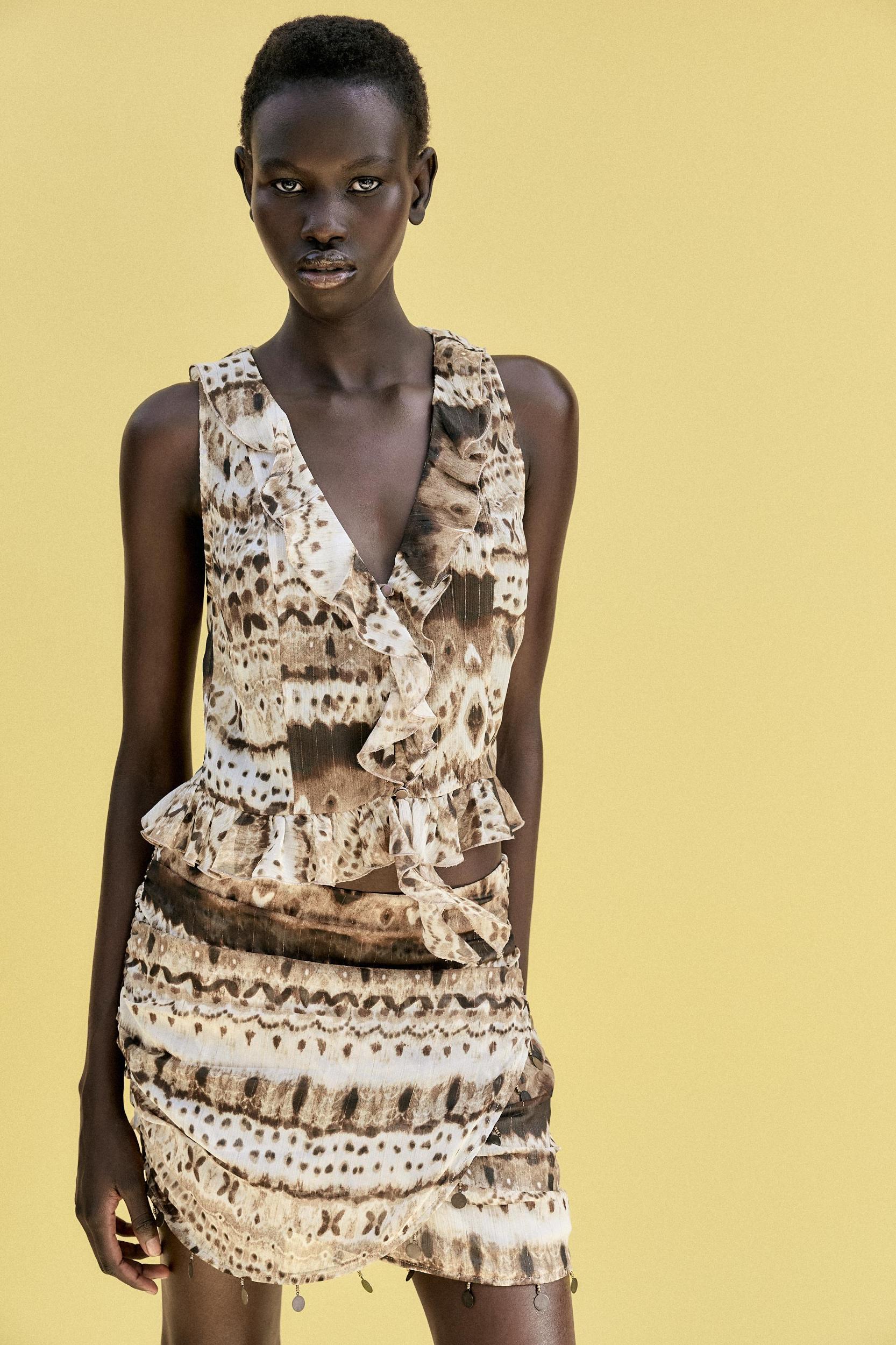 TIE-DYE RUFFLED TOP Product Image