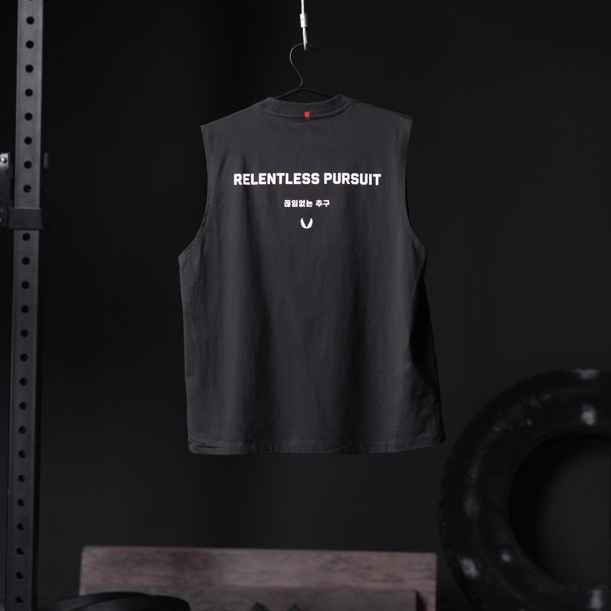 0807. Tech Essential™ Relaxed Cutoff - Black "RP Wings Stack" Product Image