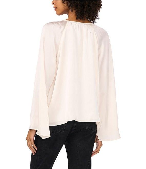1. STATE Woven V-Neck Long Wide Sleeve Blouse Product Image