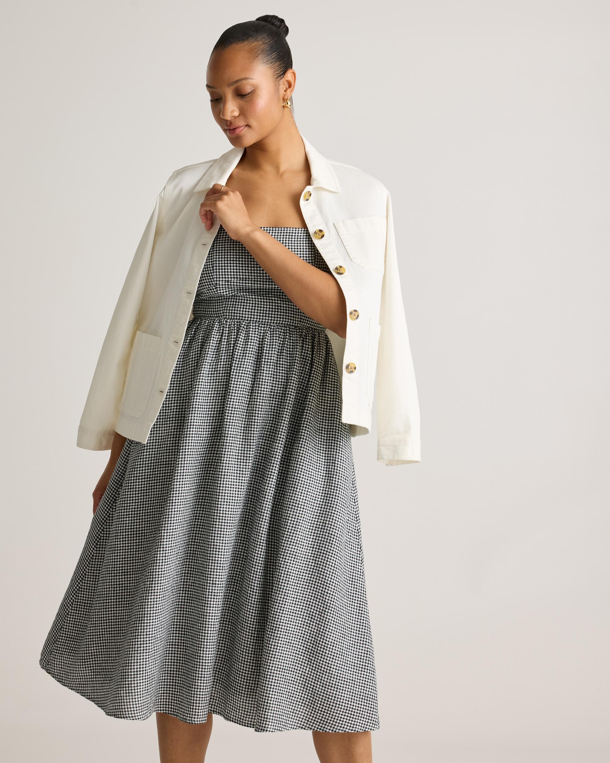 Quince | Women's 100% European Linen Fit & Flare Midi Dress Product Image