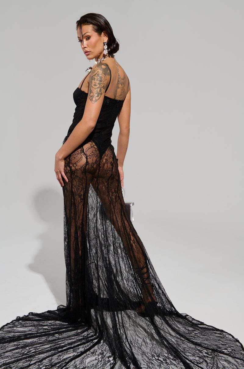 TROUBLES HERE LACE MAXI DRESS Product Image
