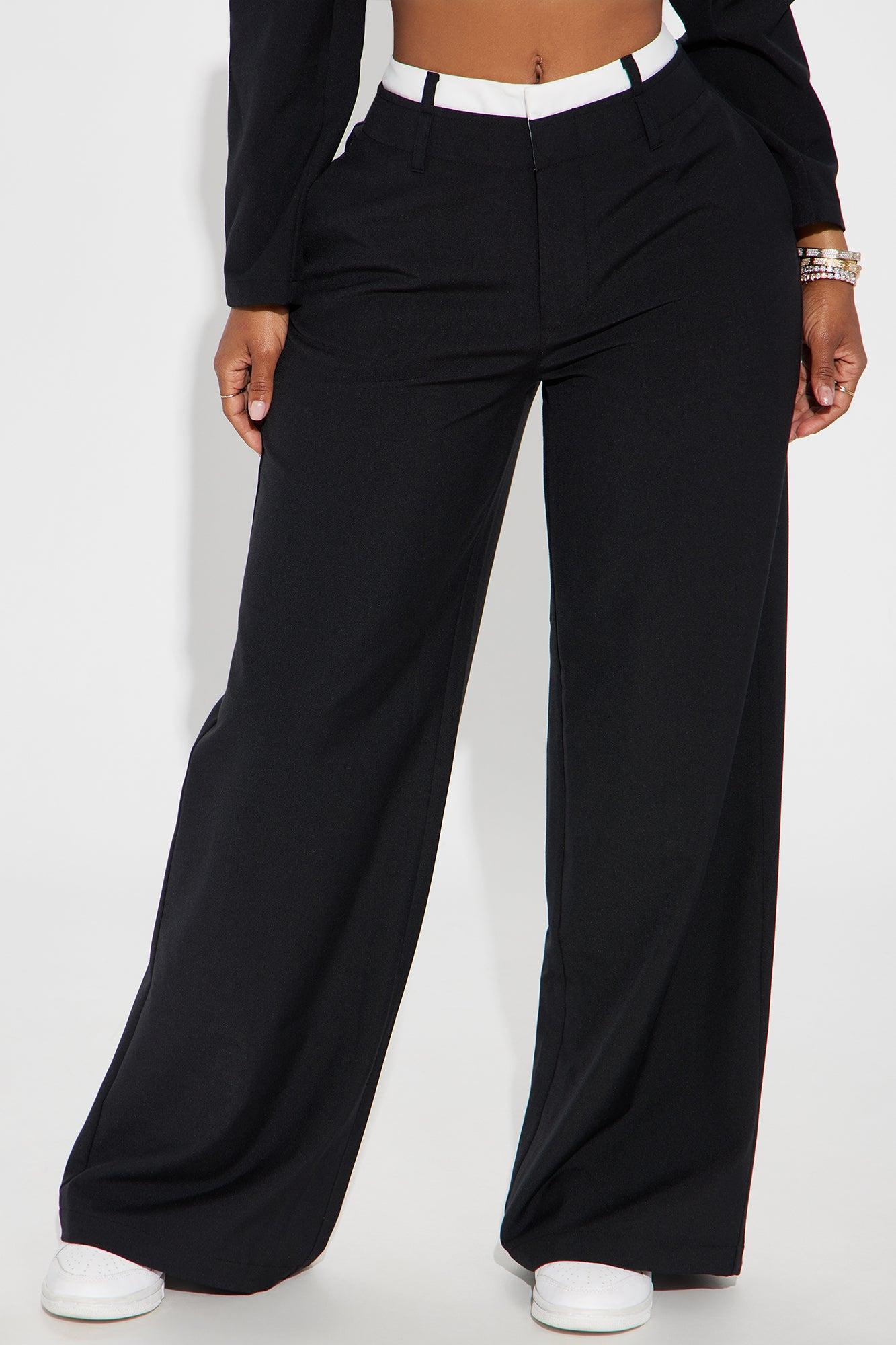 Chantel Double Waistband Trouser - Black Product Image