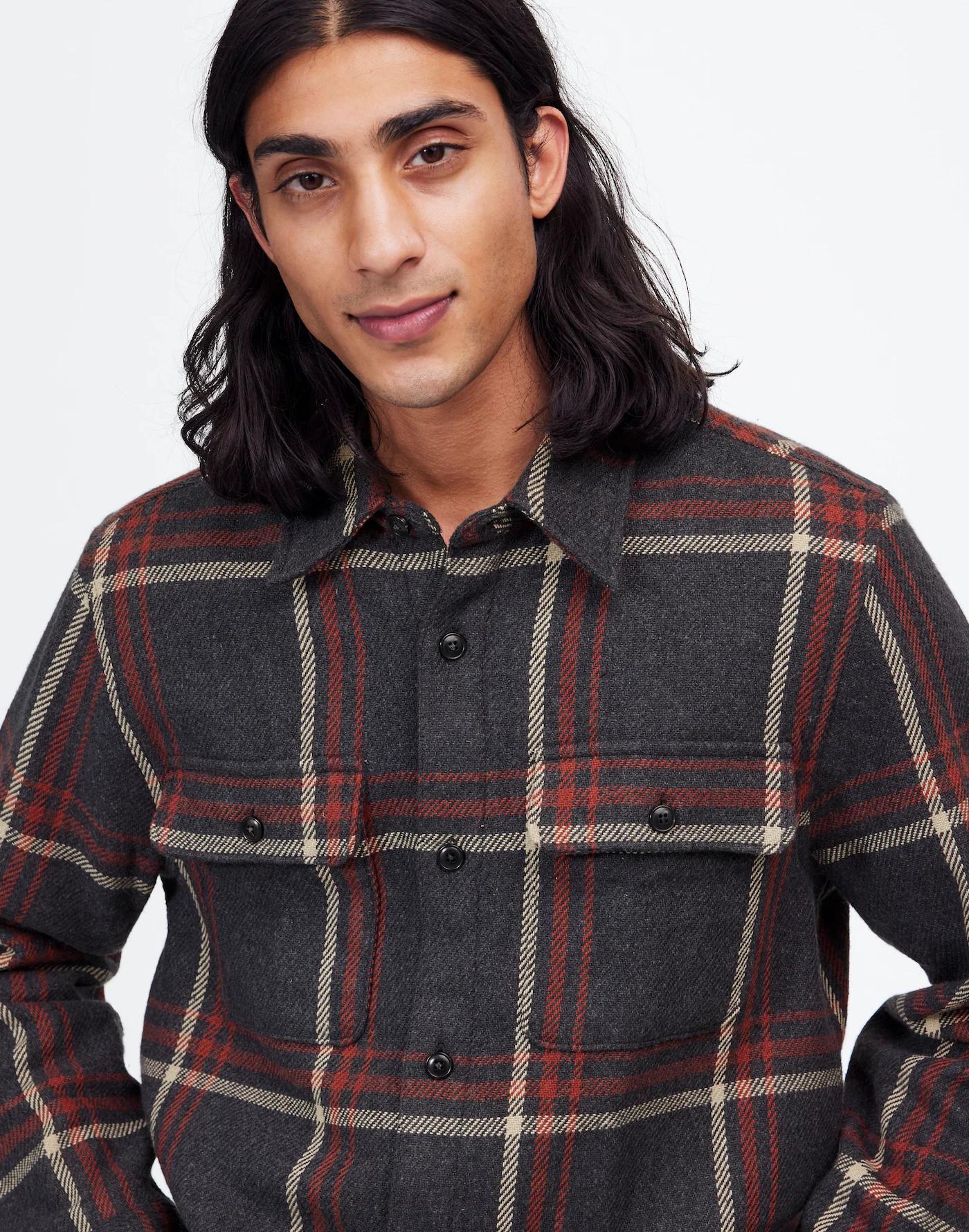 Brushed Easy Shirt-Jacket in Italian Fabric Product Image