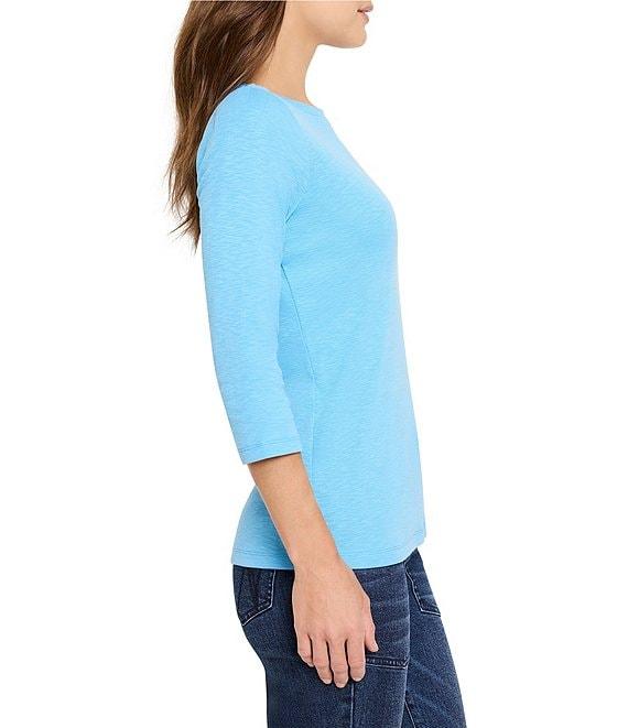 NIC + ZOE NZT Knit Boat Neck 3/4 Sleeve Tee Product Image