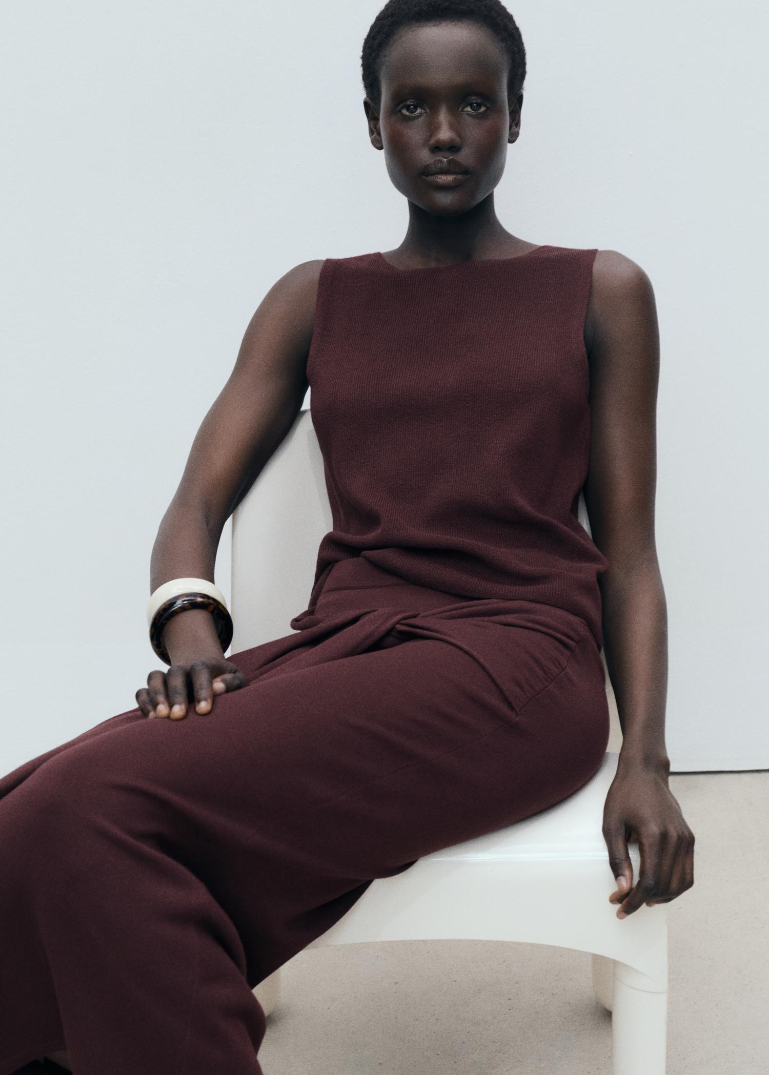 Fine ribbed knit top - Women | MANGO USA Product Image