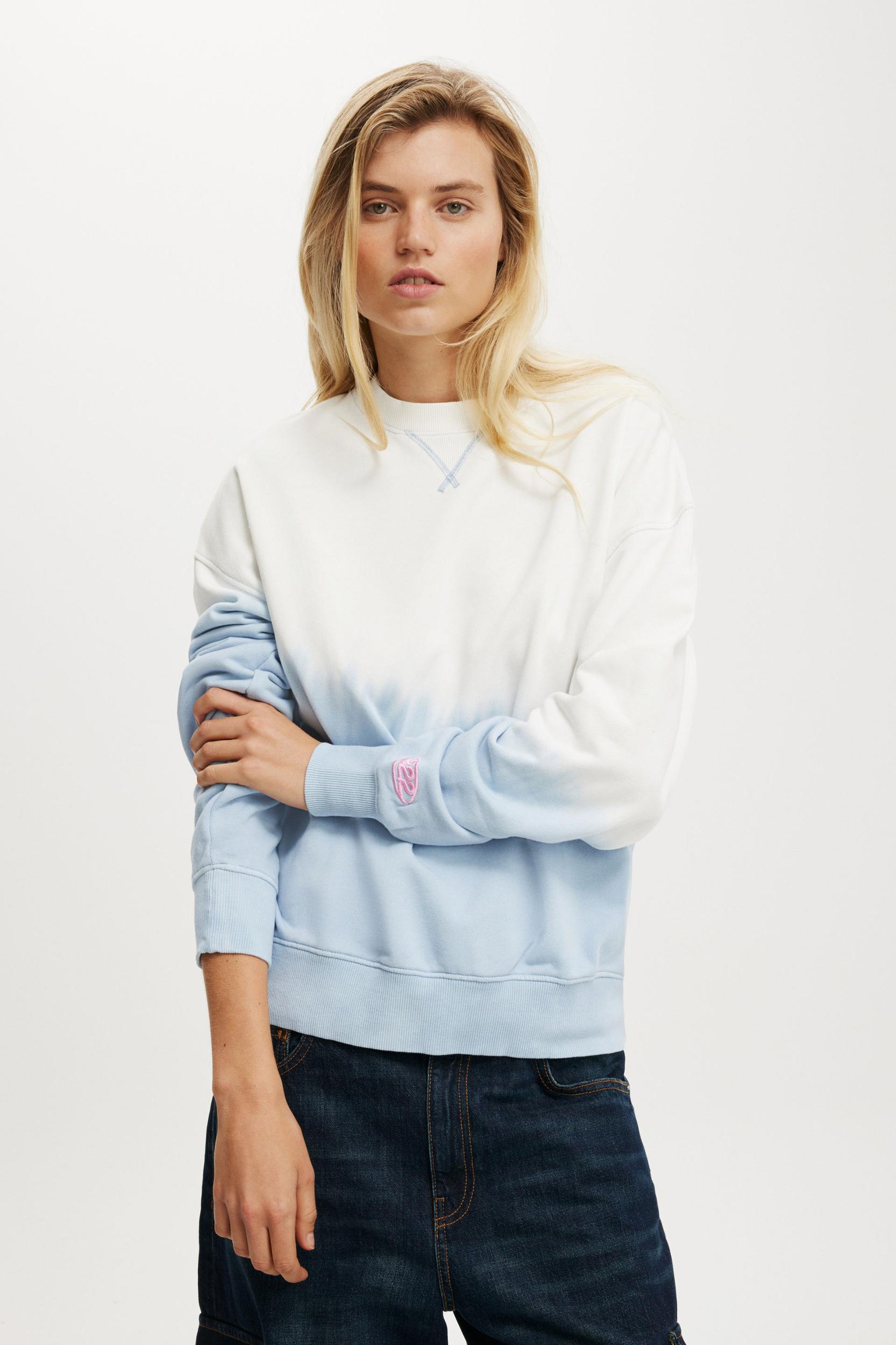 Dip Dye Graphic Crew Sweatshirt Product Image