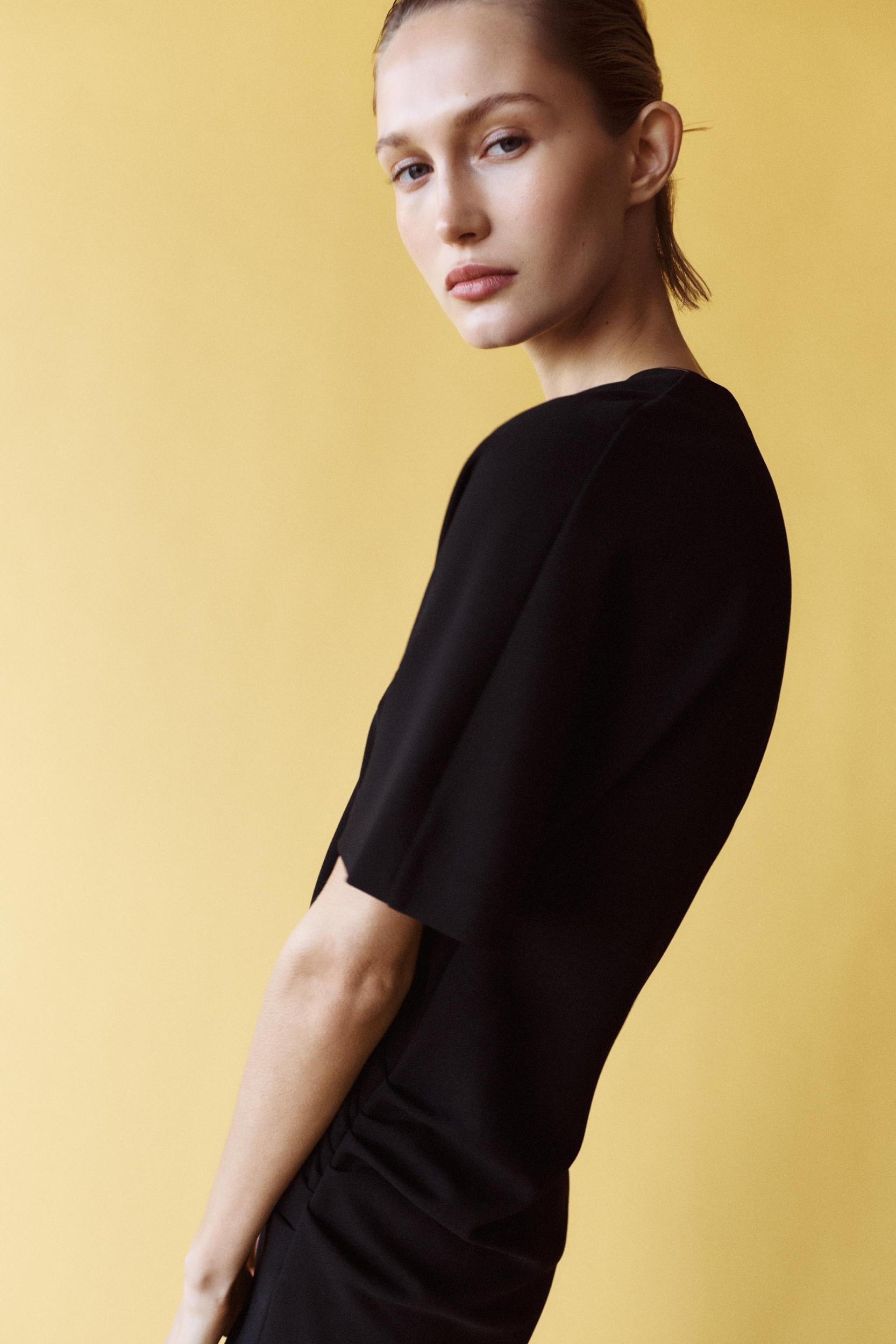 RUCHED MIDI DRESS Product Image