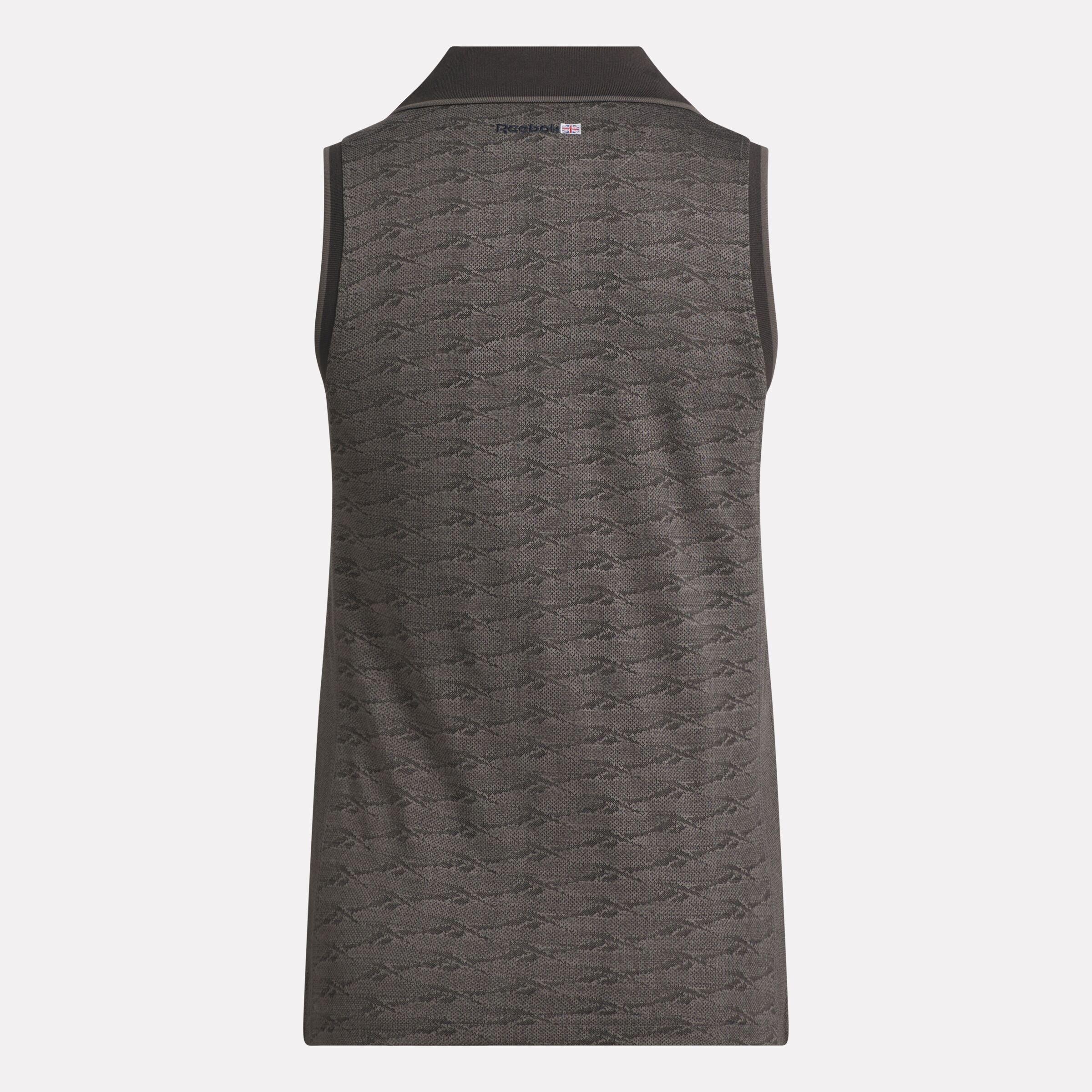 Women's Sleeveless Tonal Vector Jacquard Golf Polo Shirt Female Product Image