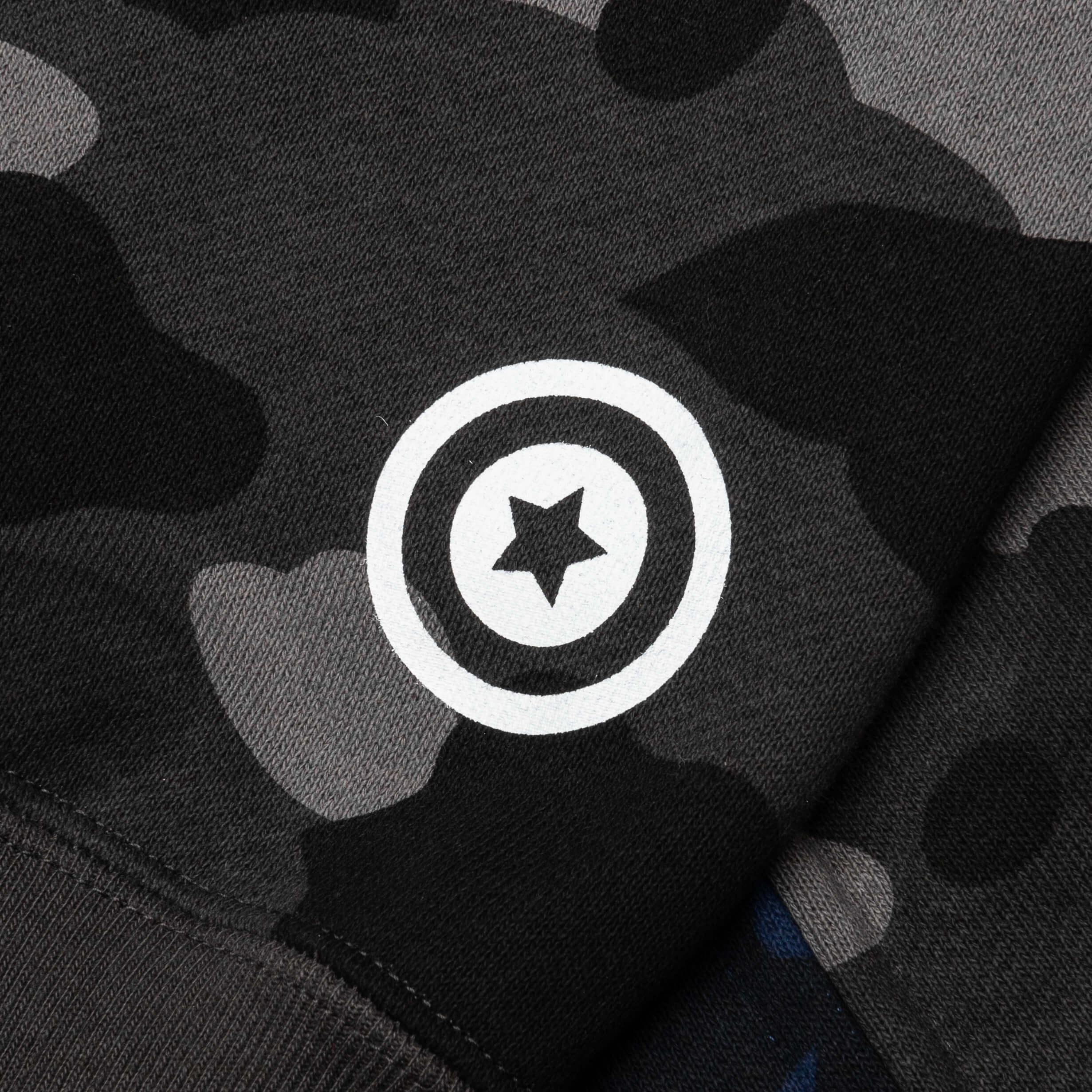 Color Camo Separate Shark Full Zip Hoodie - Black/Navy Male Product Image