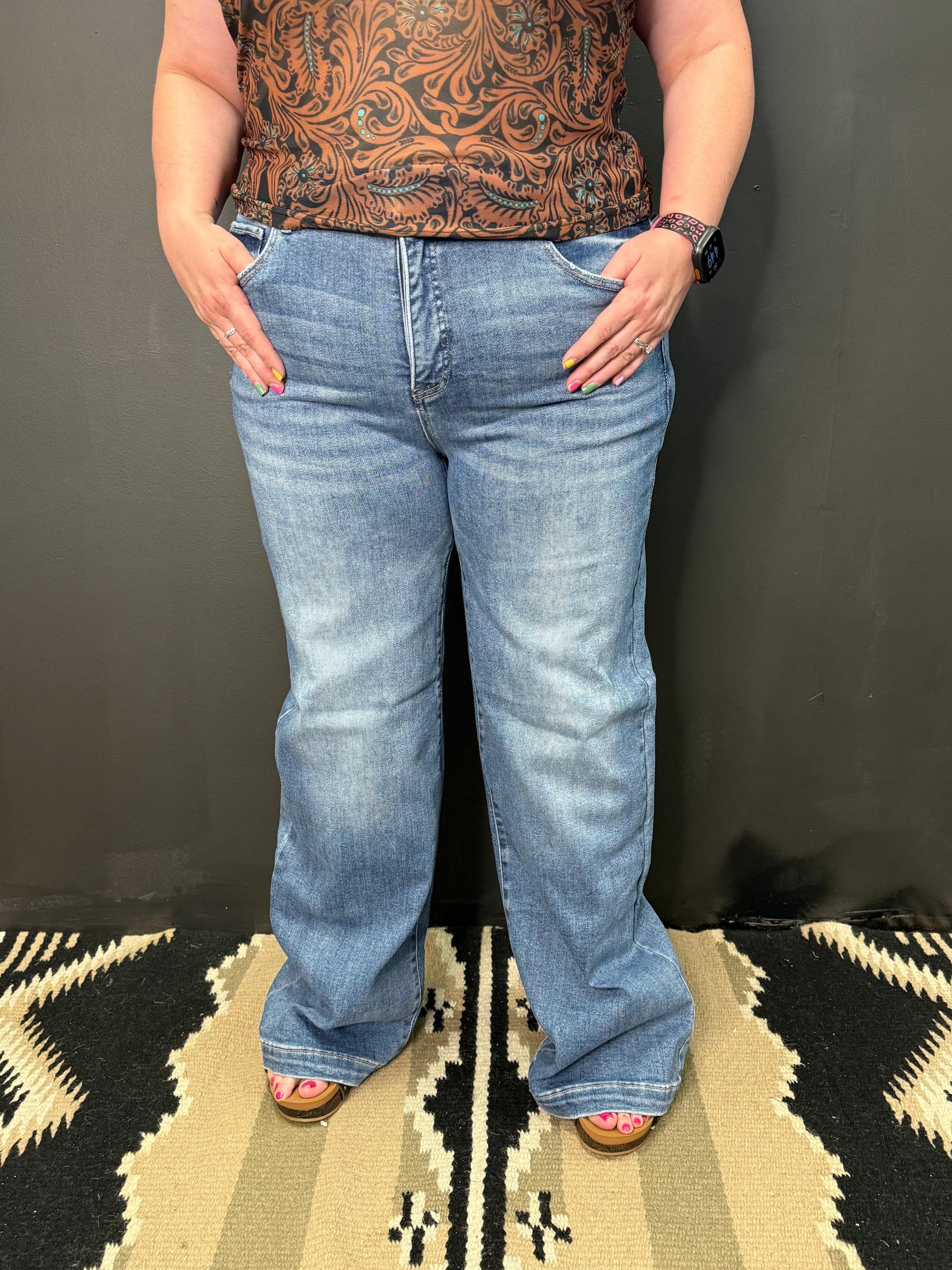 PLUS TC High Rise MW Wide Leg Jeans Product Image