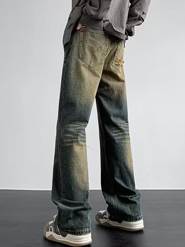Men's Hip Pop Distressed Loose Jeans Product Image