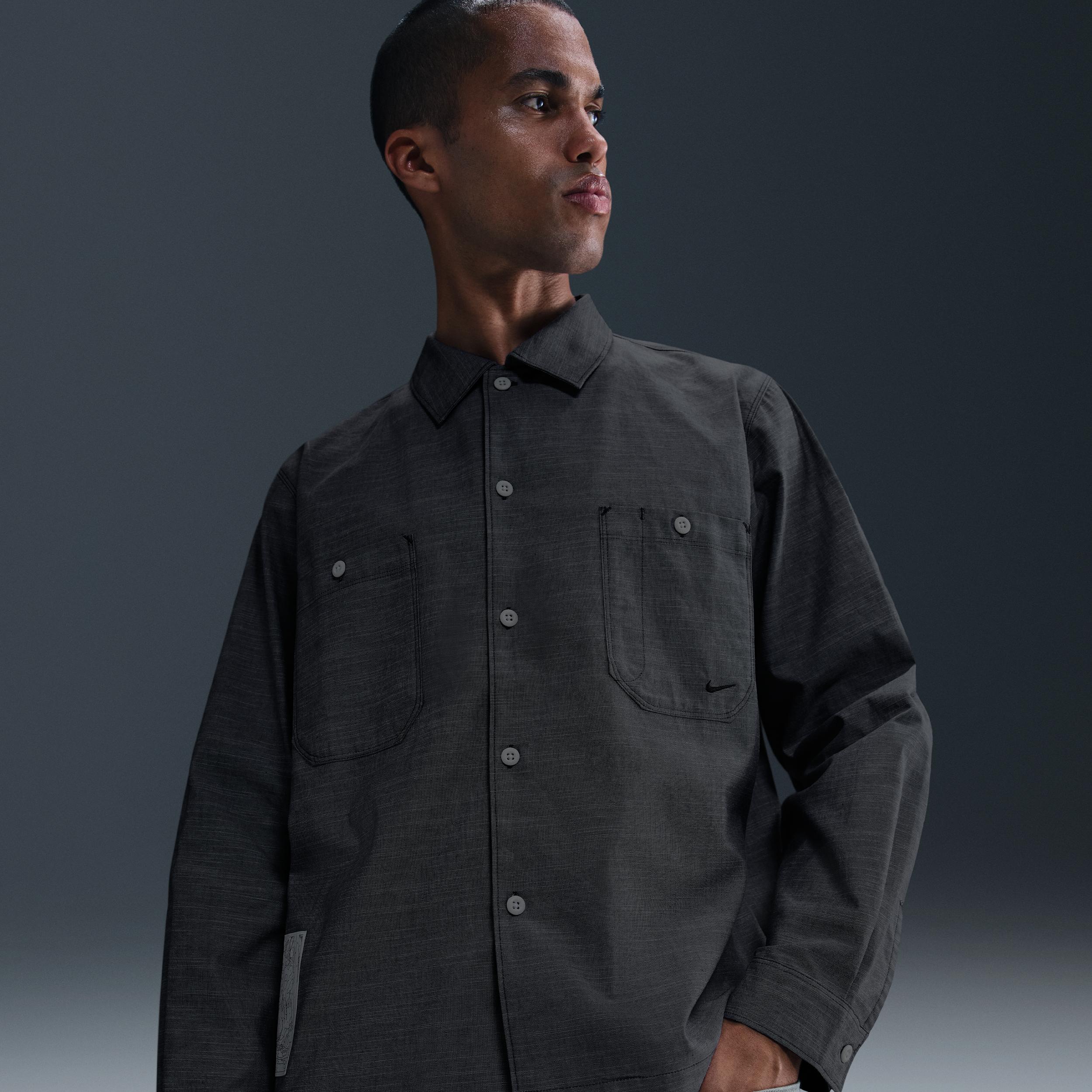 Nike Mens Life Chambray Long-Sleeve Painters Shirt | HV0882-060 Product Image