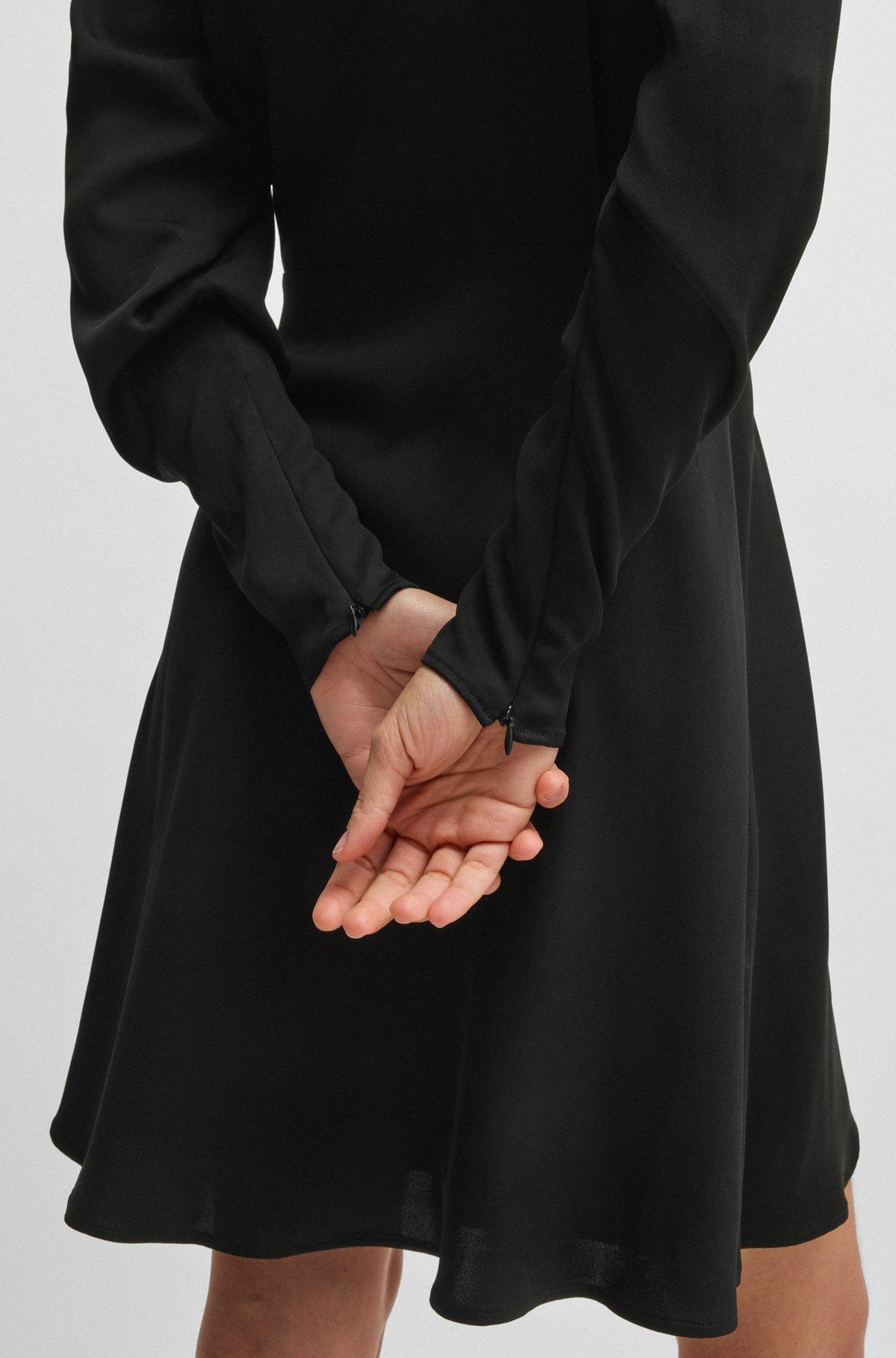 Wrap-front dress with stand collar Product Image