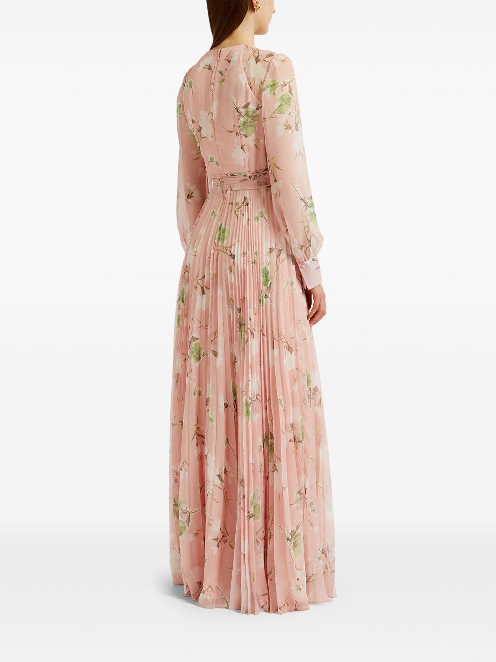pleated floral maxi dress Product Image