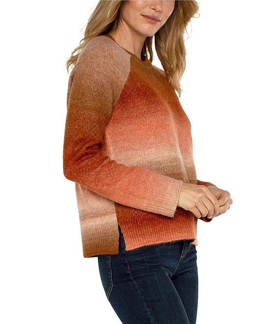 Liverpool Los Angeles Stretch Ombre Crew Neck Long Sleeve Sweater Product Image