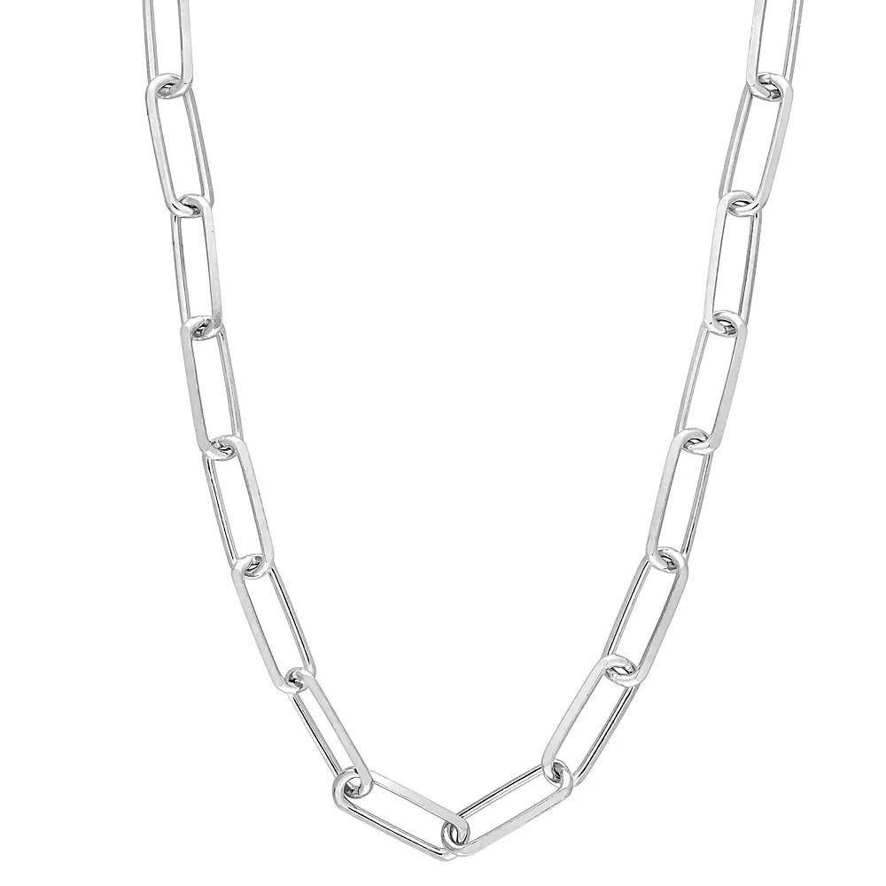 Stella Grace Sterling Silver 5 mm Paper Clip Link Chain Necklace, Womens Product Image