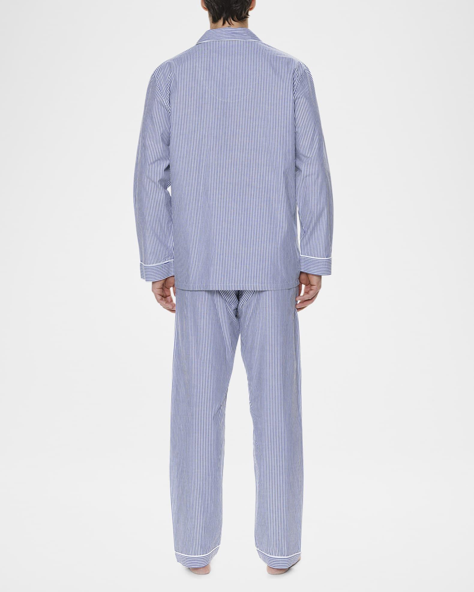 Men's Cotton Bengal Stripe Long Pajama Set Product Image