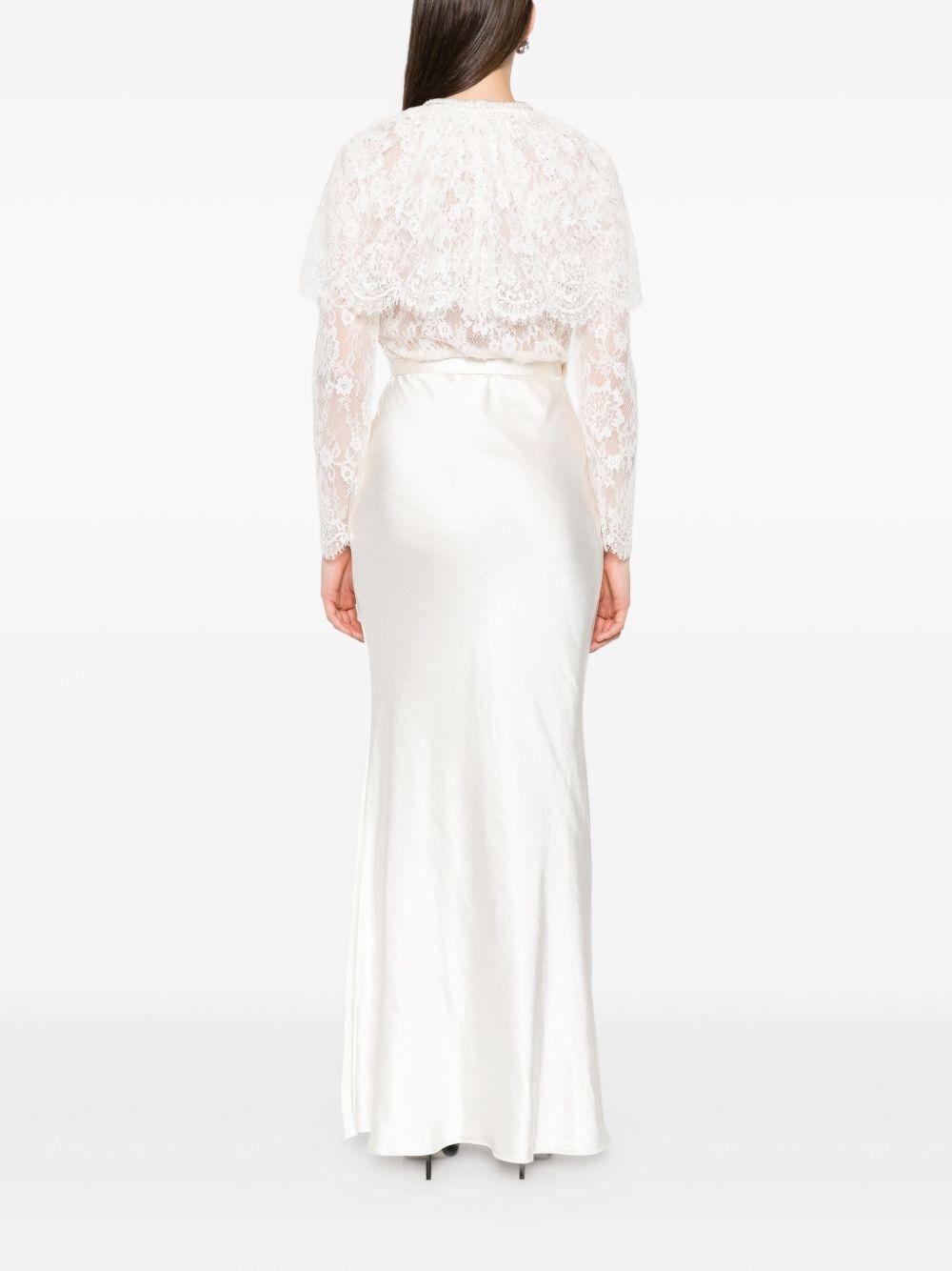 lace-panel satin maxi dress Product Image