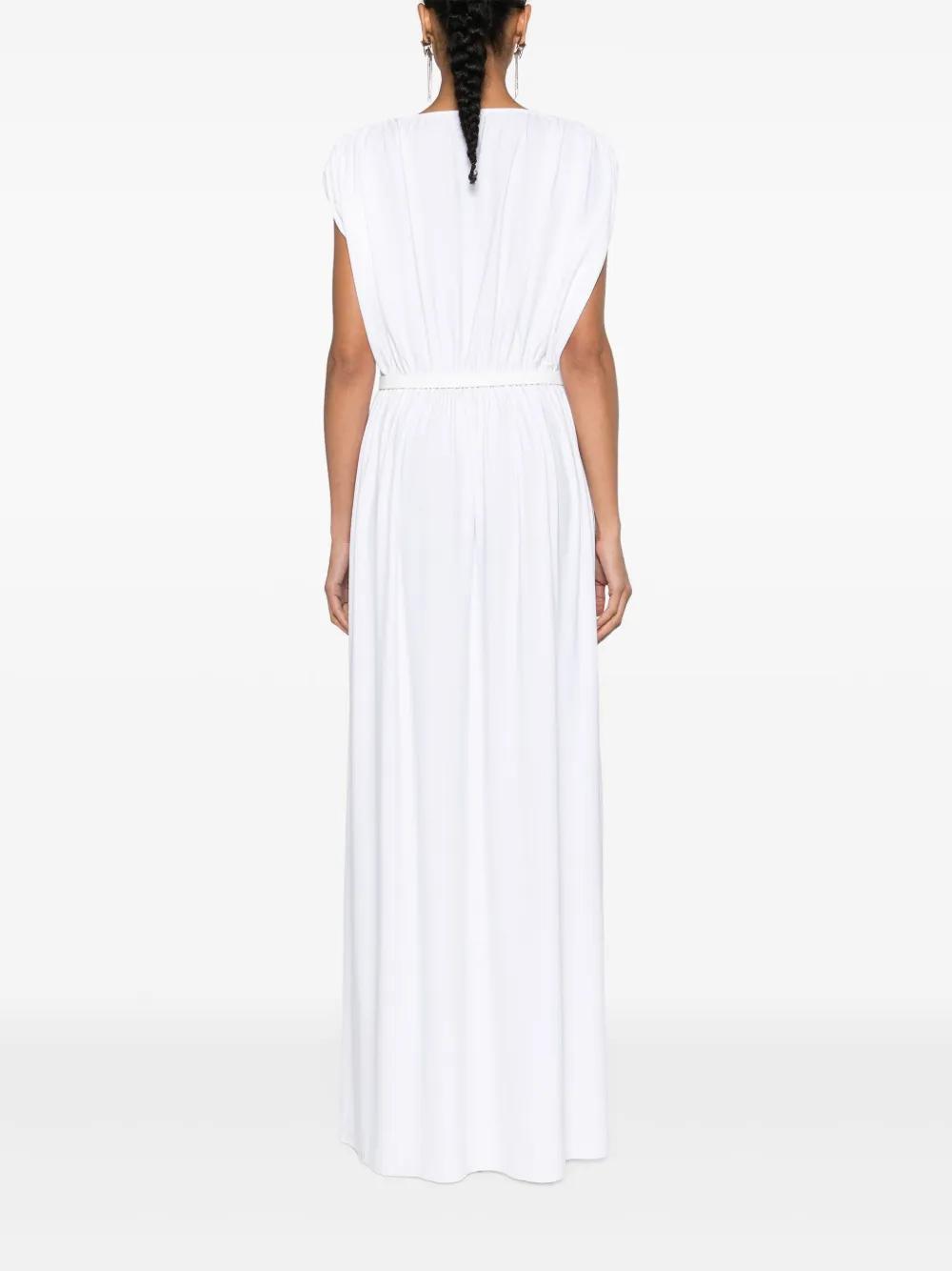 belted gathered maxi dress Product Image